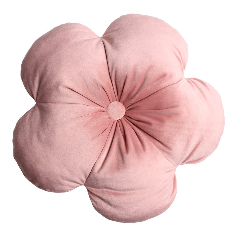 Poduszka z guzikiem Fiore Kwait różowa śr. 40 cm