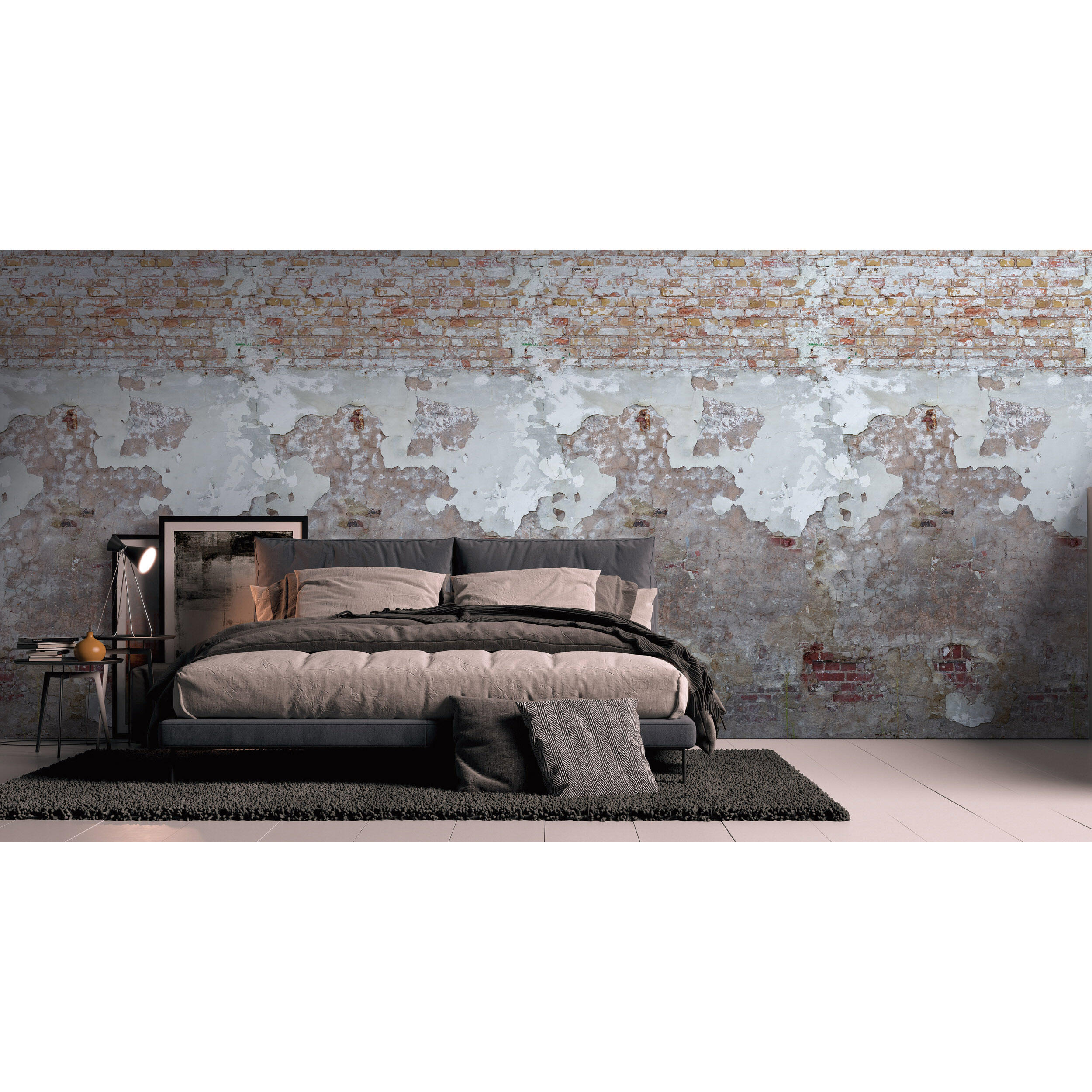 Tapeta panoramiczna The Wall Mur czerwono-szary 159 x 280 cm