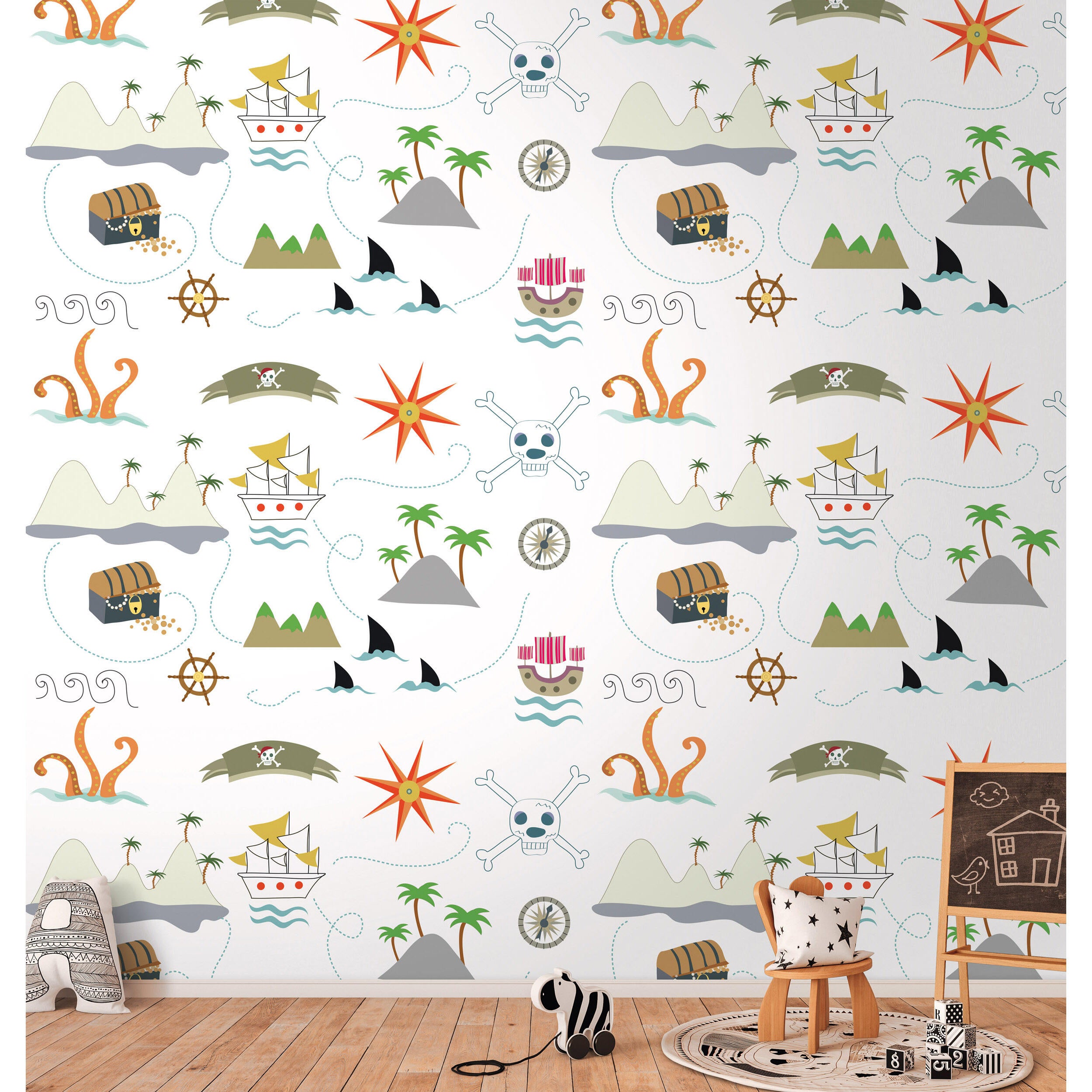 Tapeta panoramiczna dziecięca The Wall Mapa skarbów 159 x 280 cm