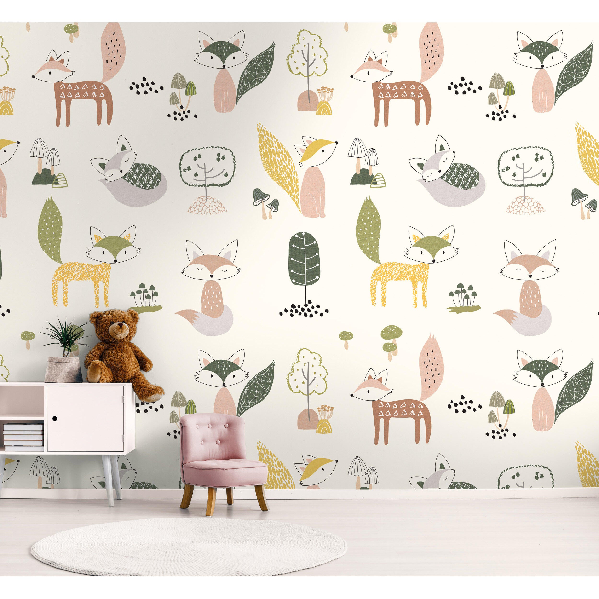 Tapeta panoramiczna dziecięca The Wall Liski 159 x 280 cm