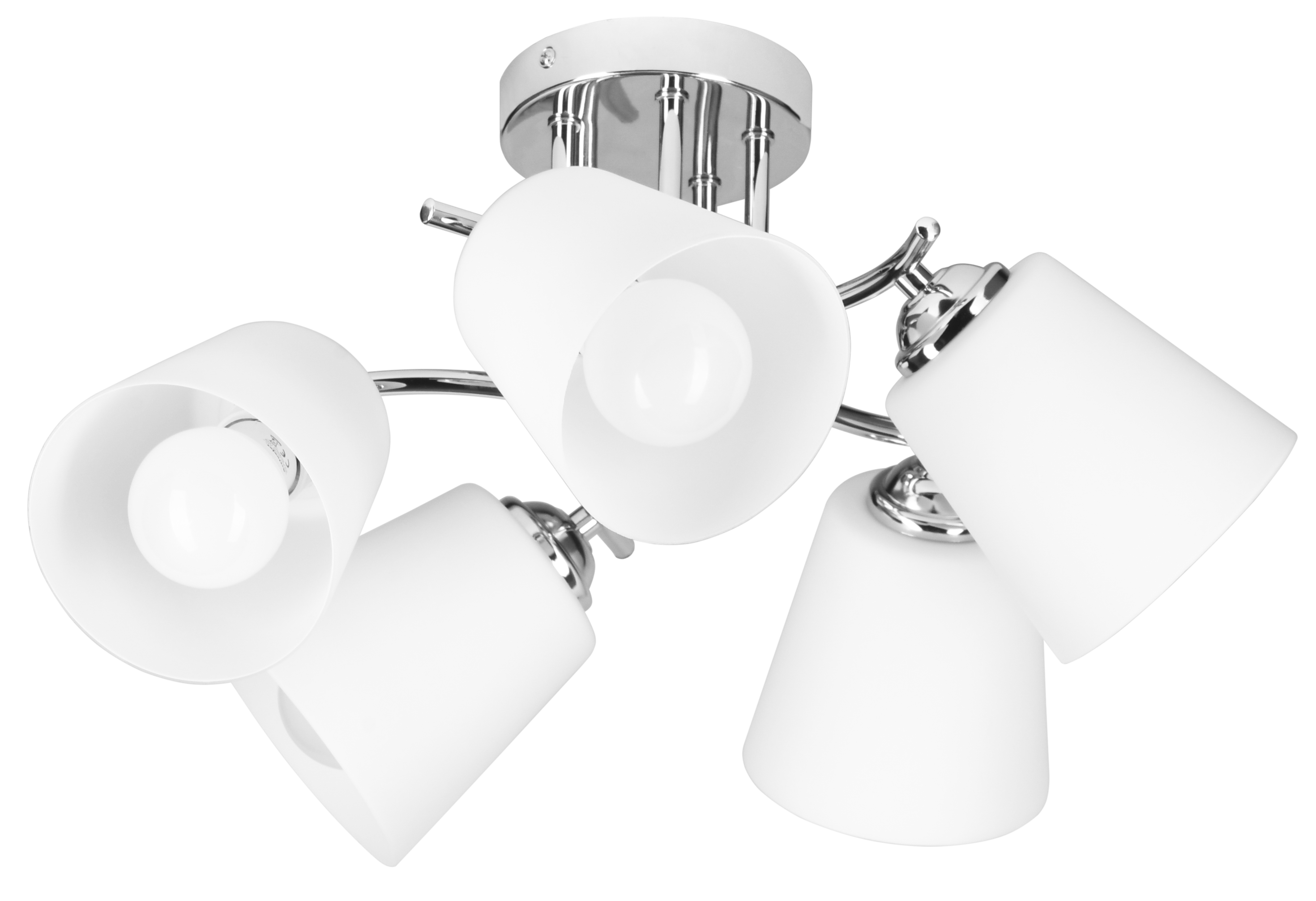 Lampa sufitowa Emily 5x40W E27 Chrom biała