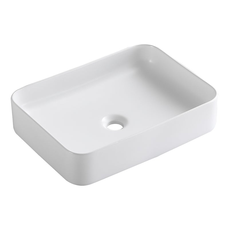 Umywalka nablatowa 50 cm biały mat Studio prostokątna SENSEA