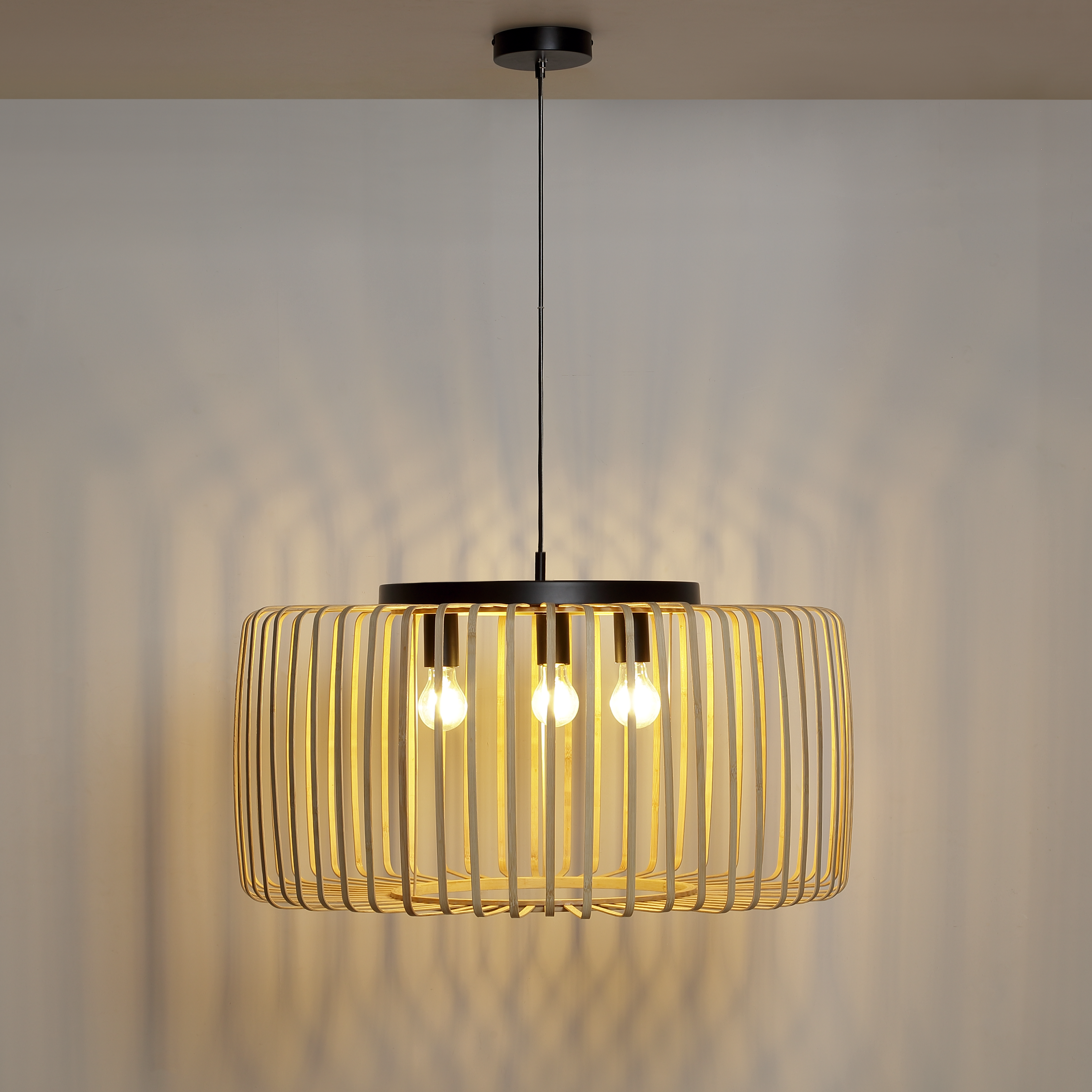 Lampa wisząca Pecan bambus 3 x E27 Inspire