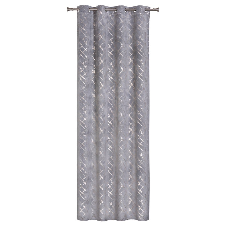 Zasłona Shine szara 140 x 260 cm na przelotkach
