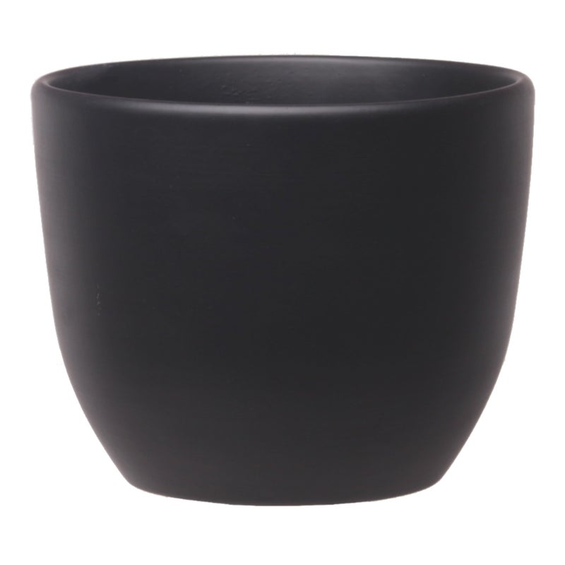 Doniczka ceramiczna Baryłka śr.22 cm czarna eko