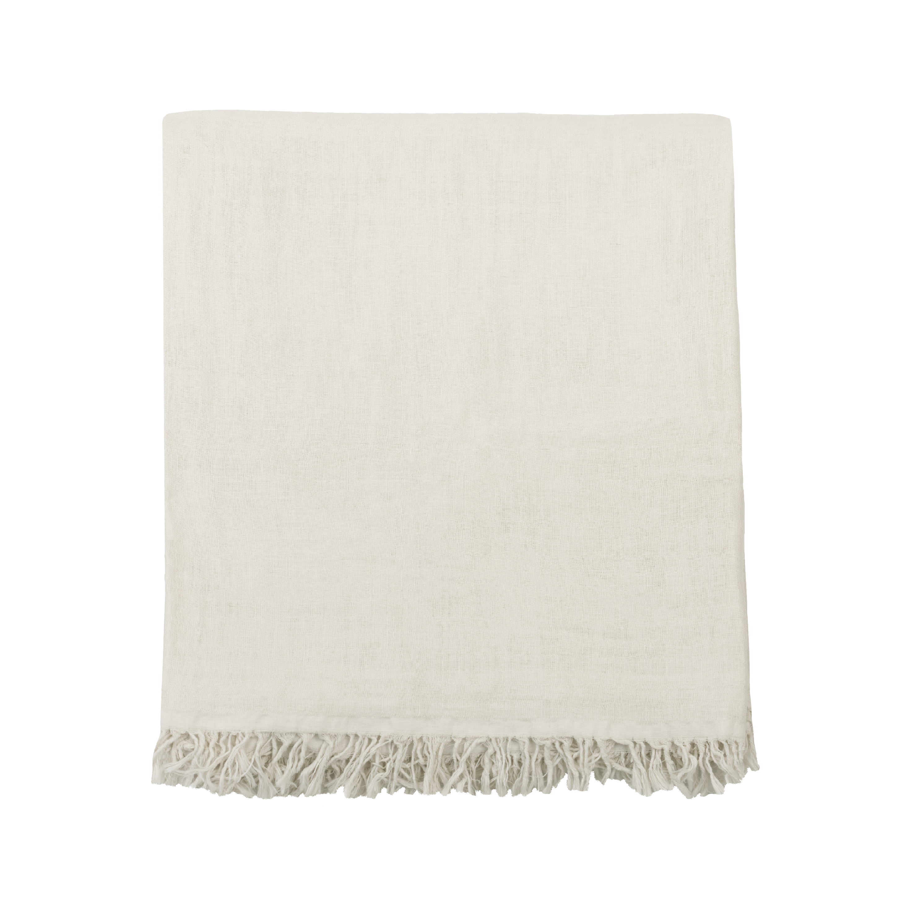 Pled z frędzlami Ninon beżowa 130 x cm 170 cm Inspire