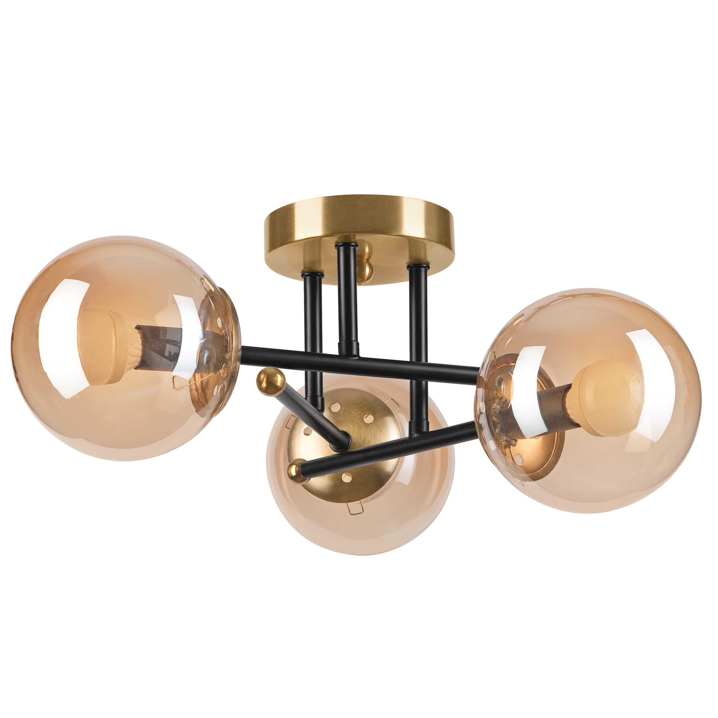 Lampa sufitowa Malena złoto-czarna 3 x E14 Lamkur