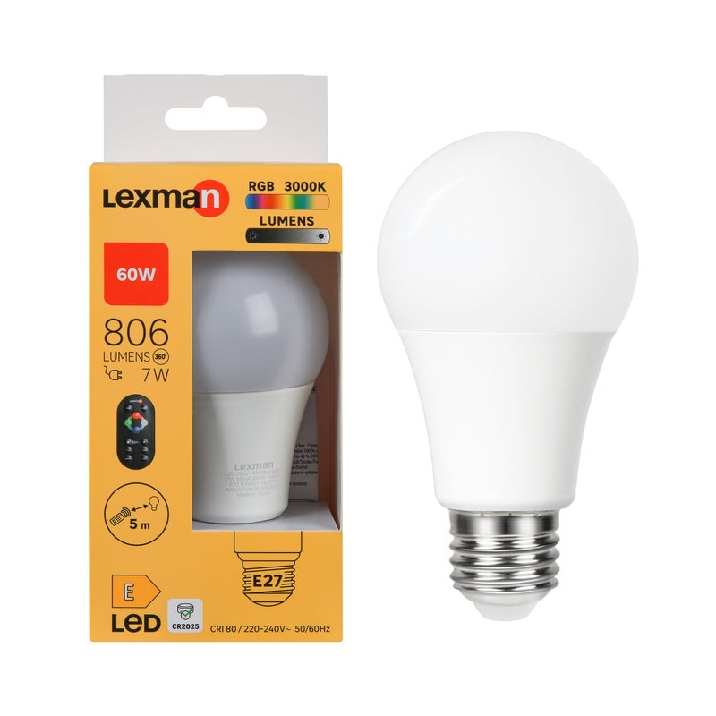 Led LEXMAN E27 BAŃ 7W 806LM RGB3TK MLPL RC