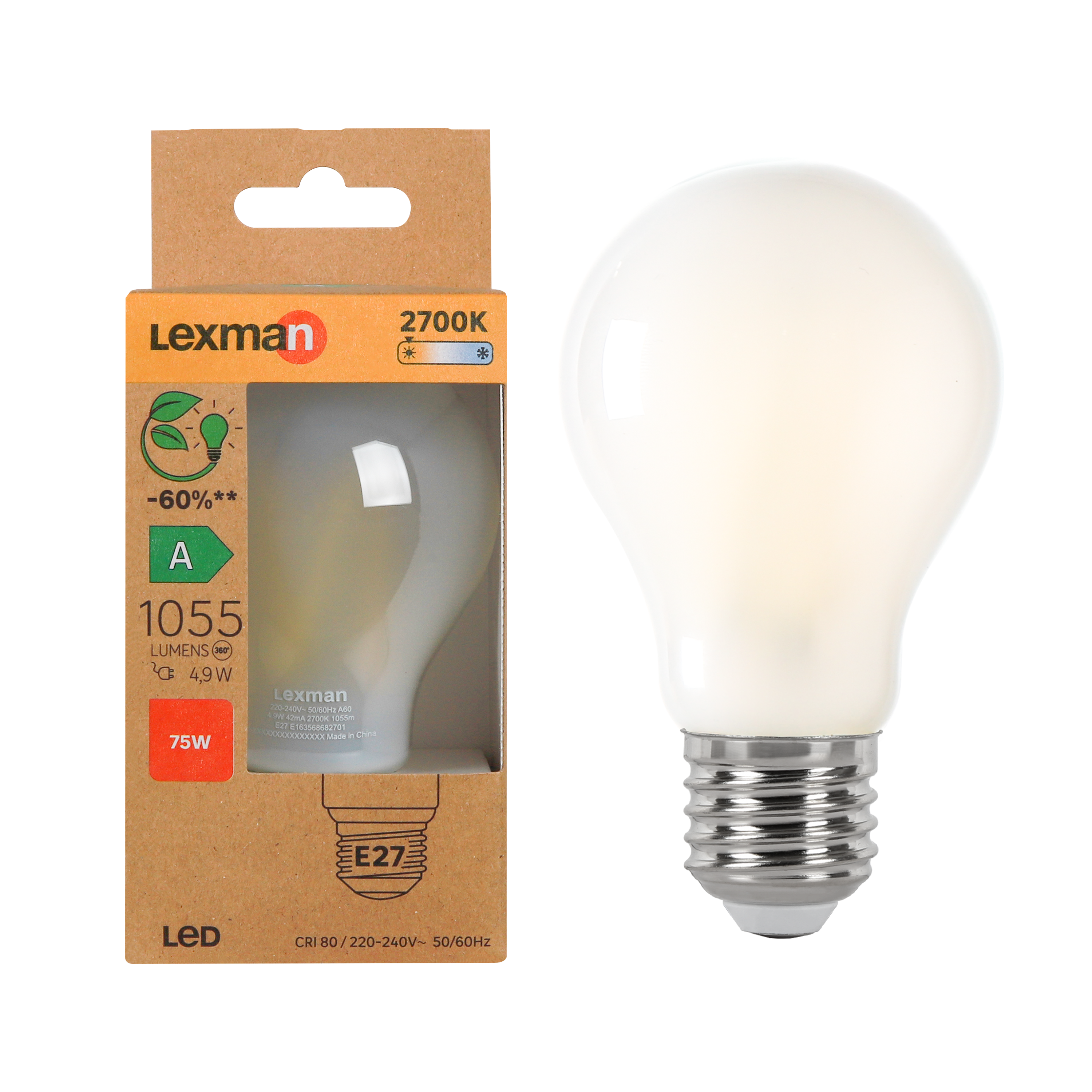 Żarówka LED E27 5 W 1055 lm Ciepła Biel Lexman Klasa A