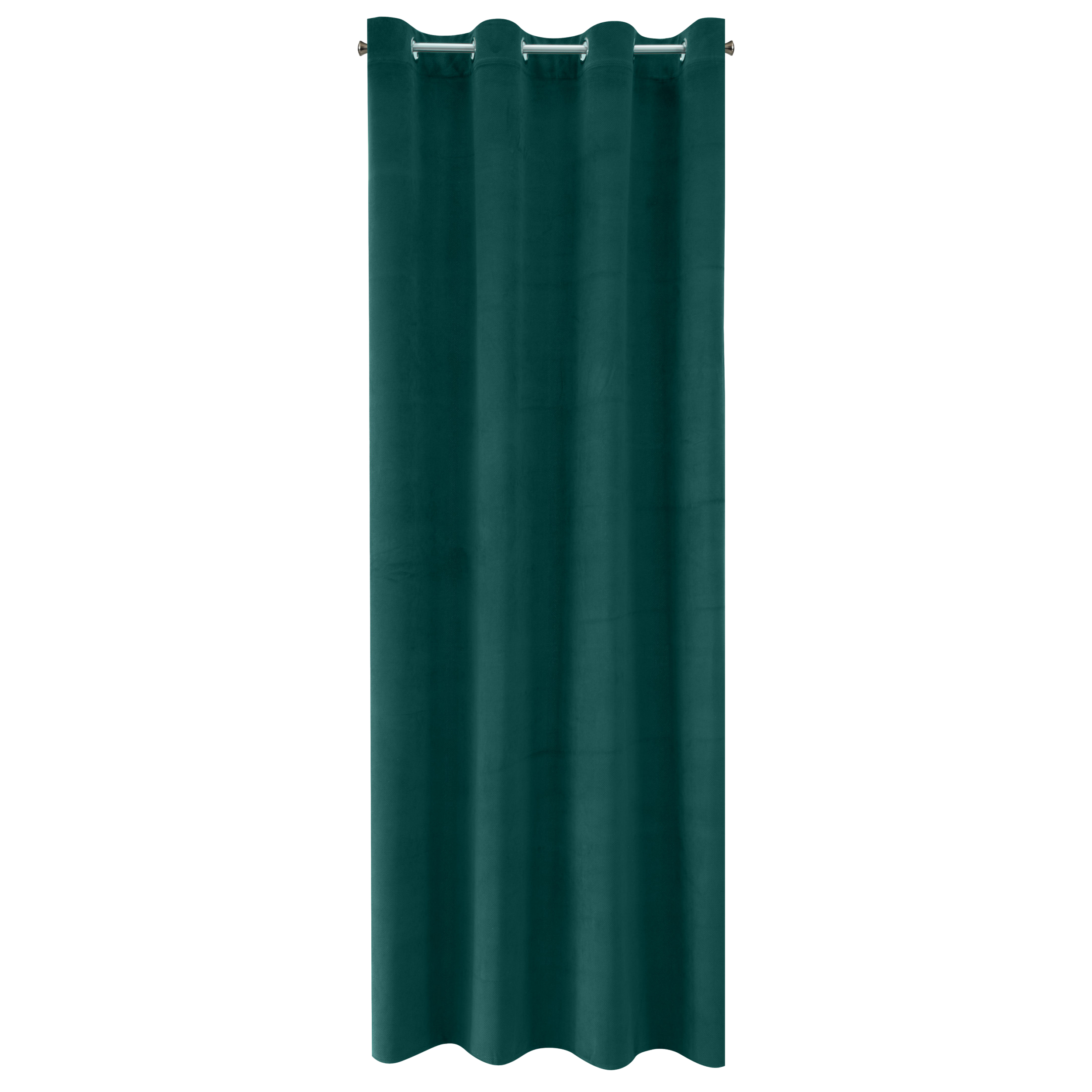 Zasłona Milo 140 x 250 cm ciemnozielona na przelotkach