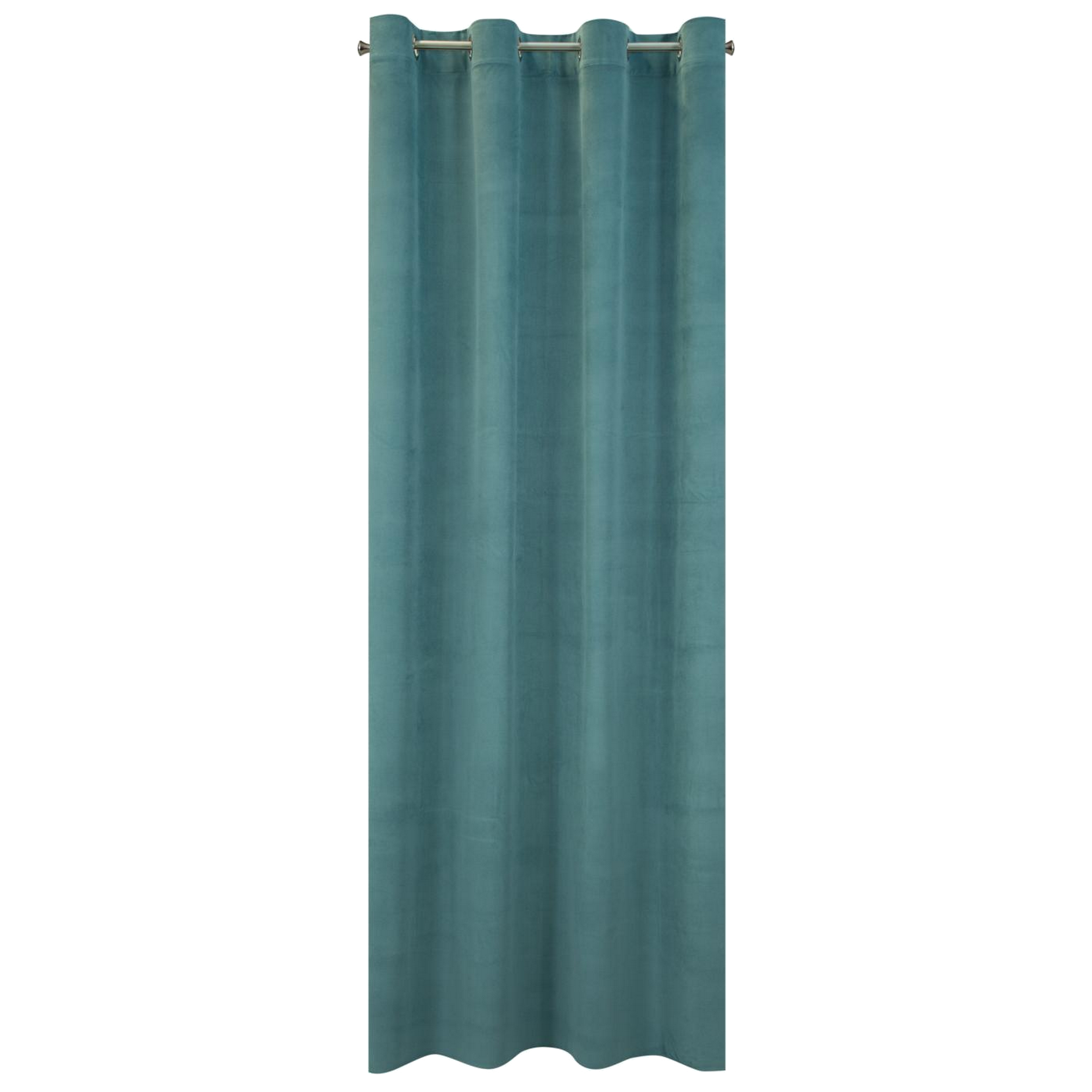 Zasłona Milo 140 x 250 cm turkusowa na przelotkach