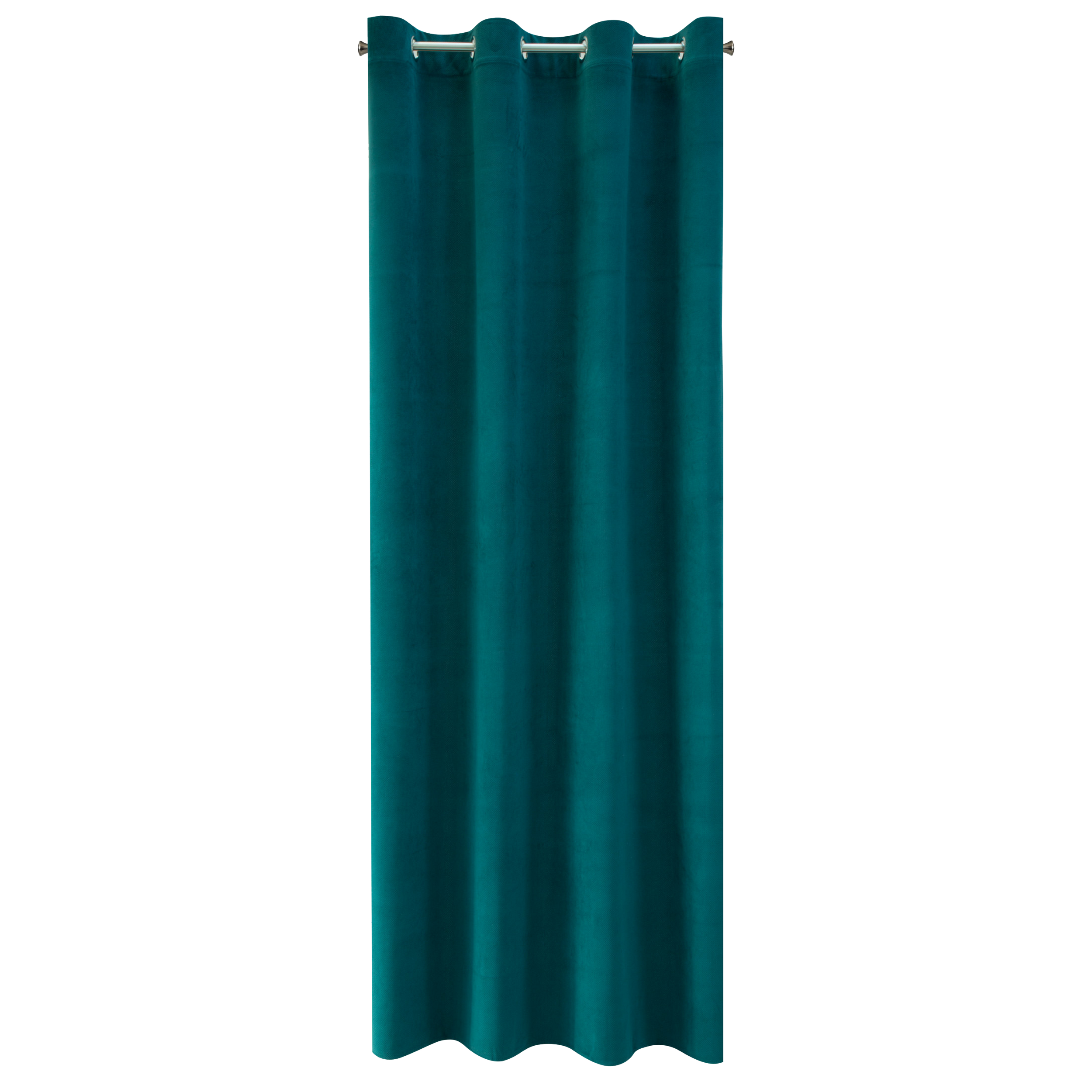 Zasłona Milo 140 x 250 cm turkusowa na przelotkach