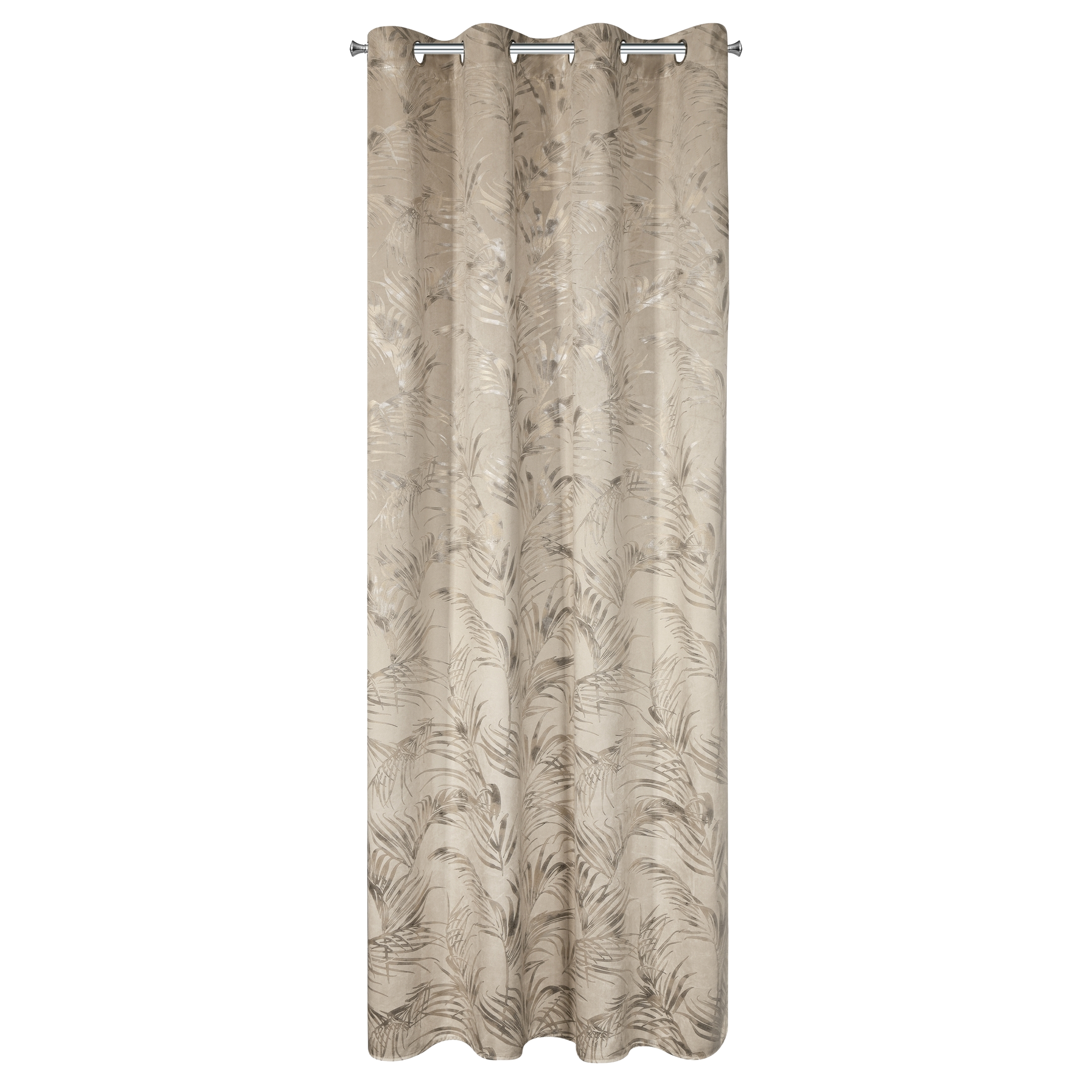 Zasłona Debra 135 x 270 cm beżowo-szara na przelotkach