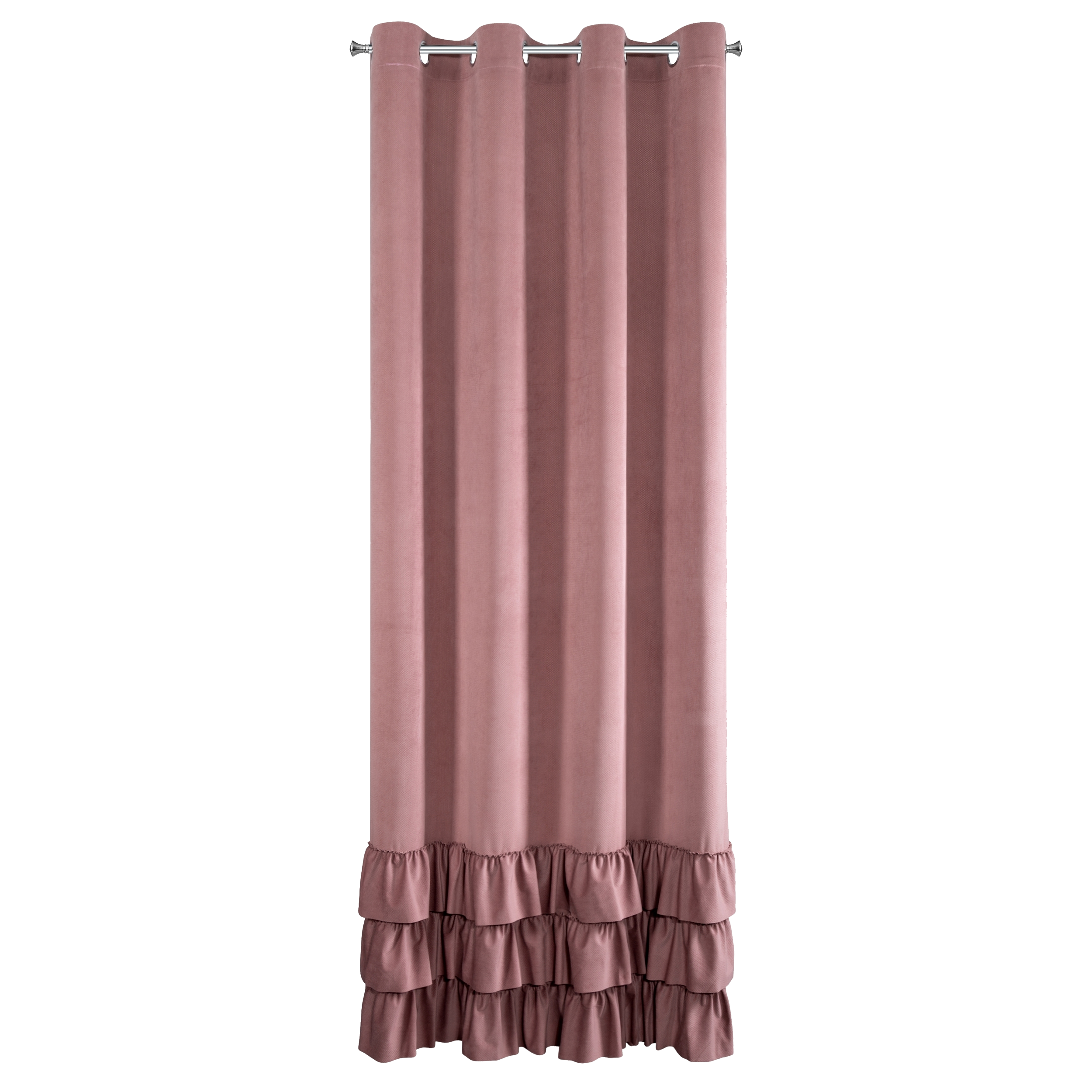 Zasłona Megi 140 x 250 cm ciemnoróżowa na przelotkach