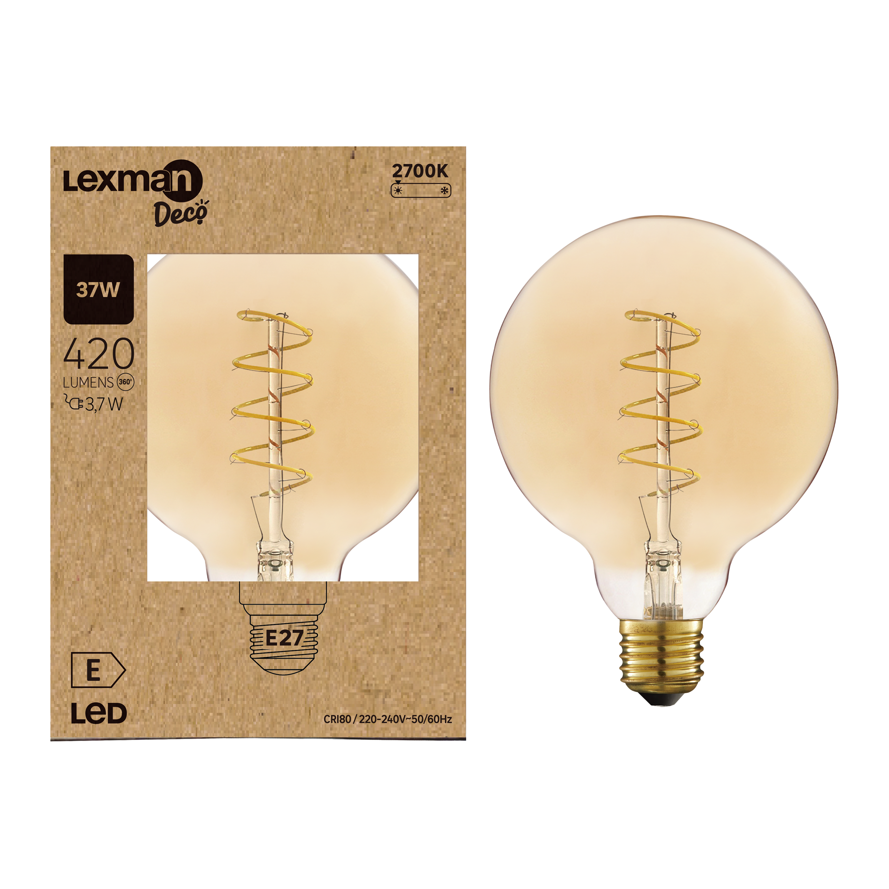 Żarówka dekoracyjna LED E27 4,9 W 400 lm Ciepła biel Lexman