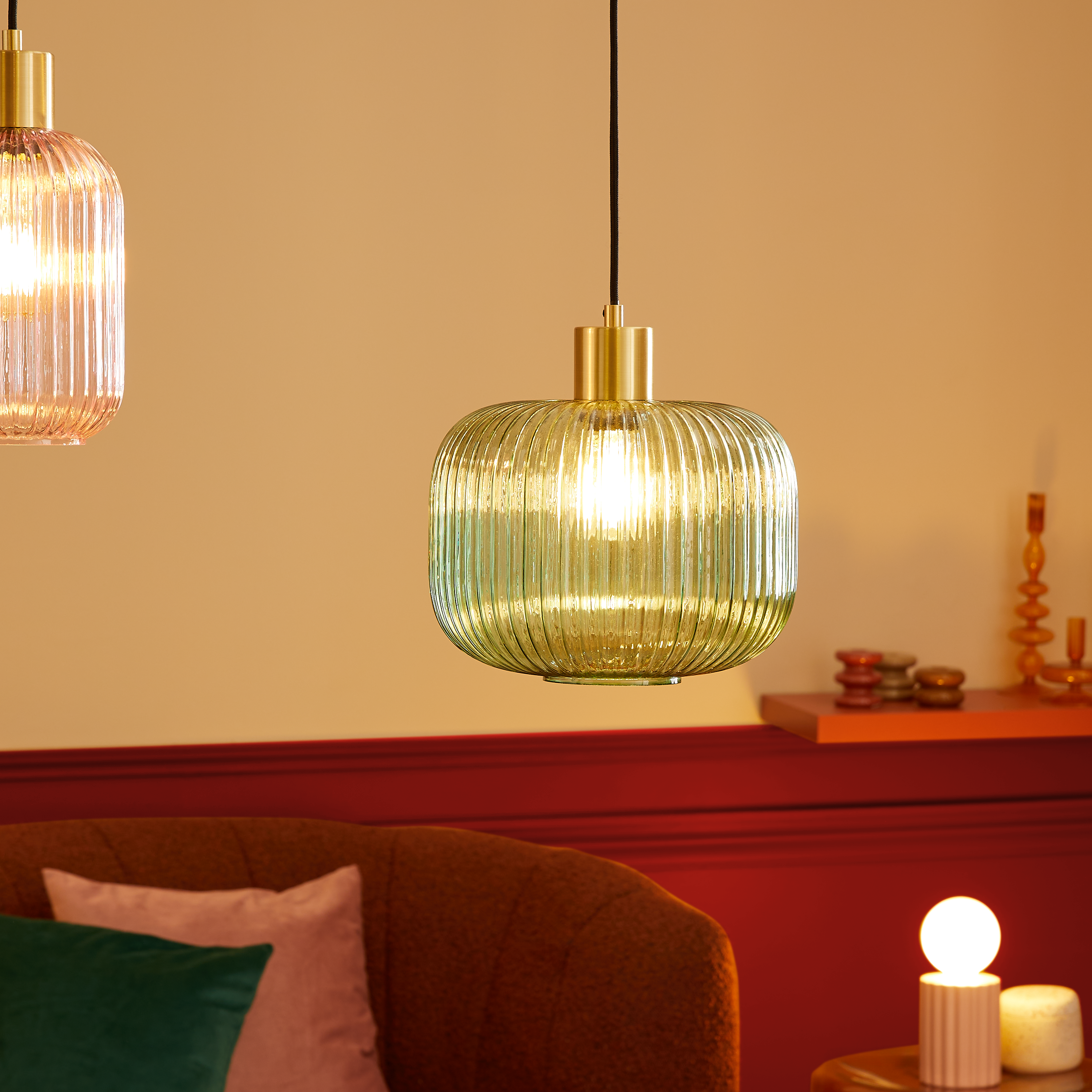 Lampa wisząca Dipsy zielona E27 Inspire