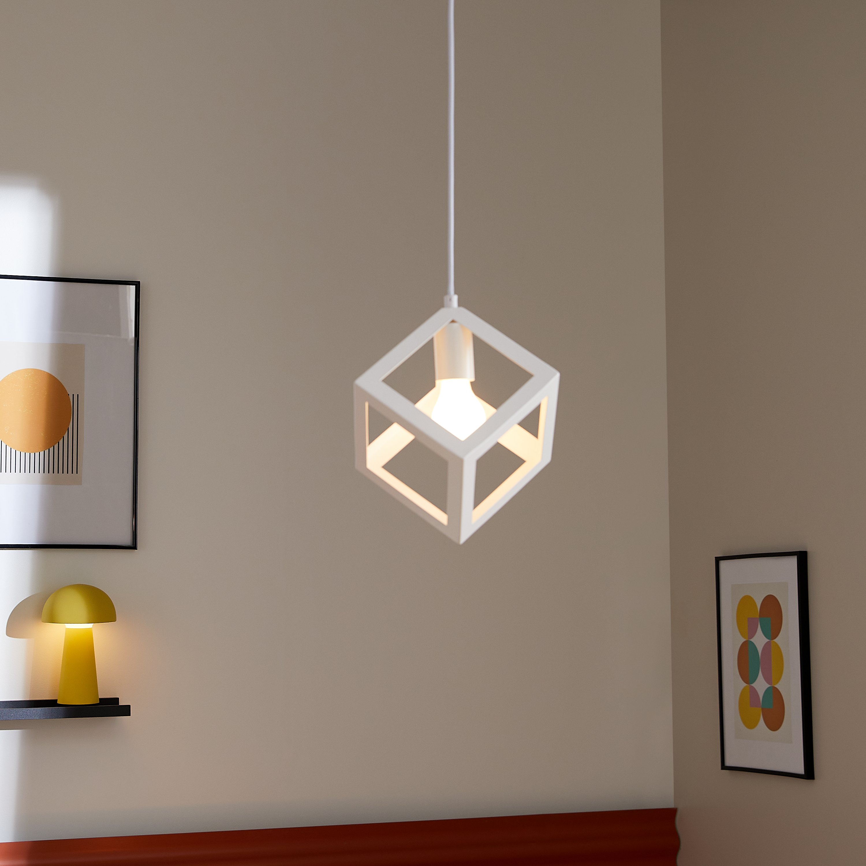 Lampa wisząca Plywood biała E27 Inspire