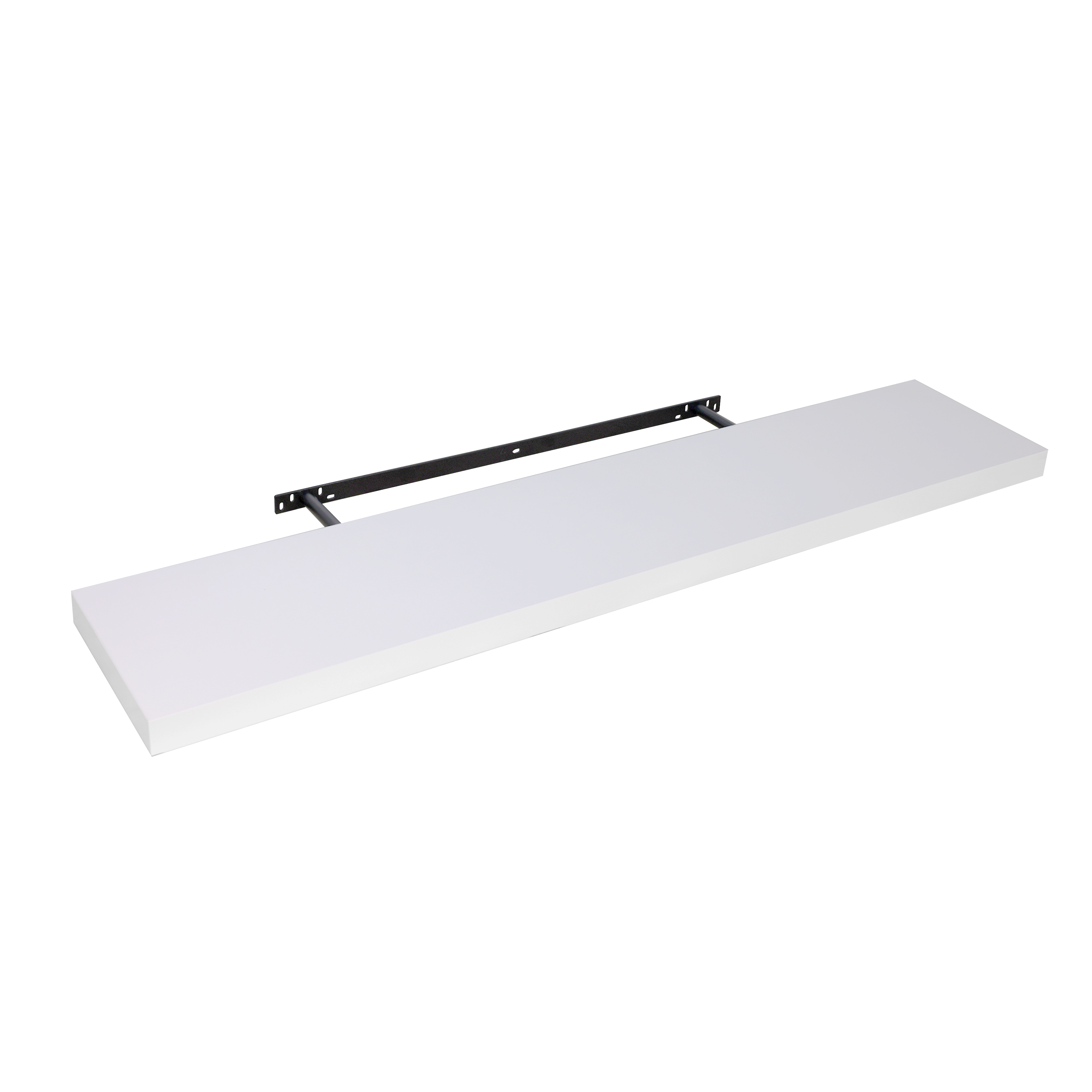 Półka ścienna samowisząca prostokątna 3.8x115x23.5 cm Biała Spaceo