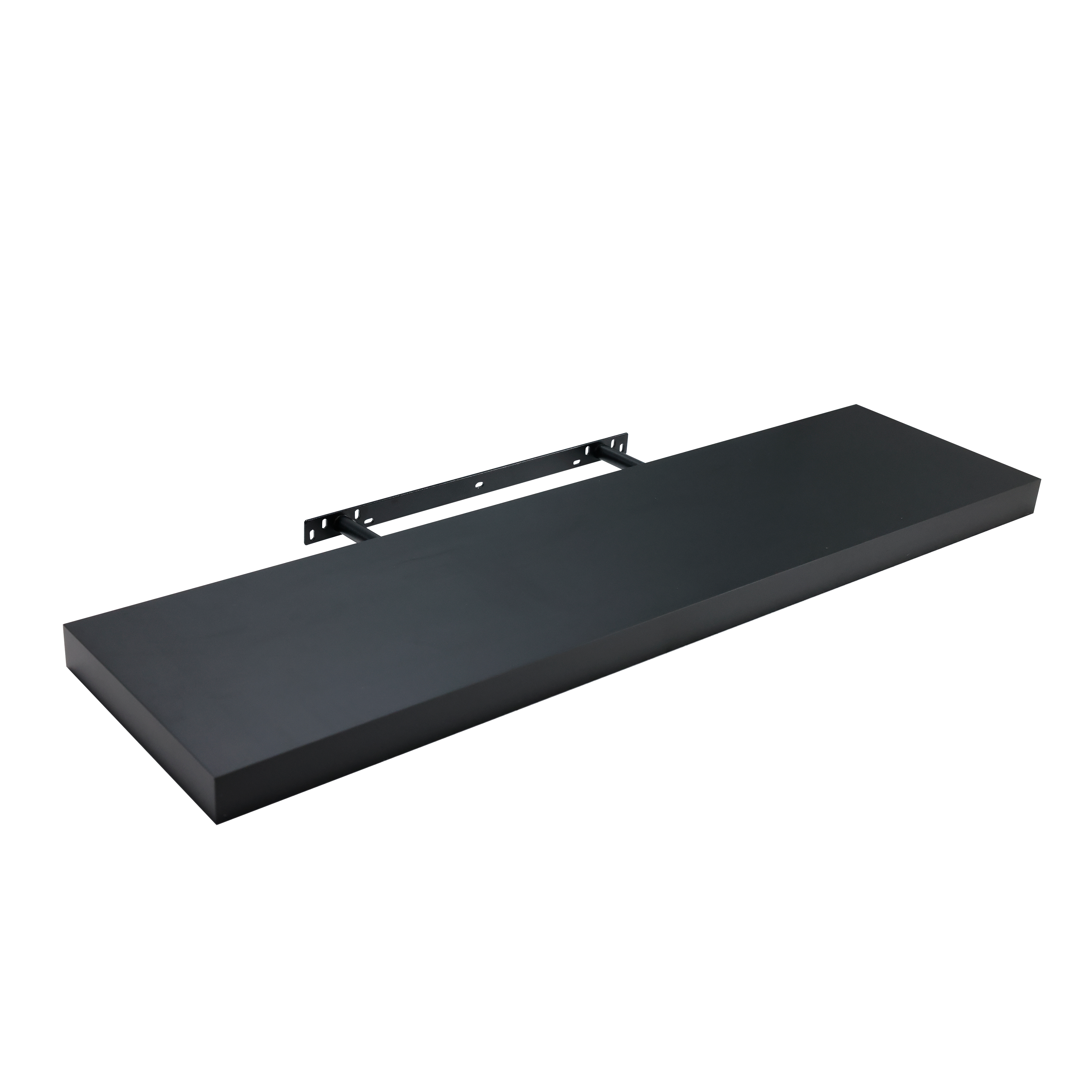 Półka ścienna samowisząca prostokątna 3.8x90x23.5 cm czarna Spaceo