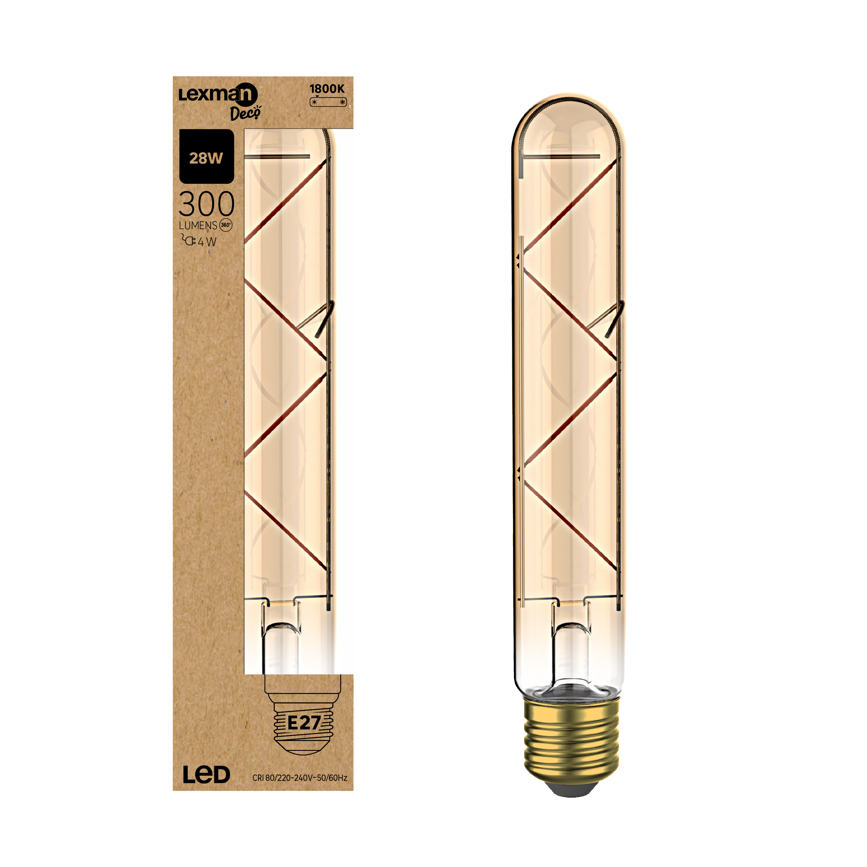 Żarówka dekoracyjna LED E27 T32 4 W 300 lm Ciepła biel Lexman