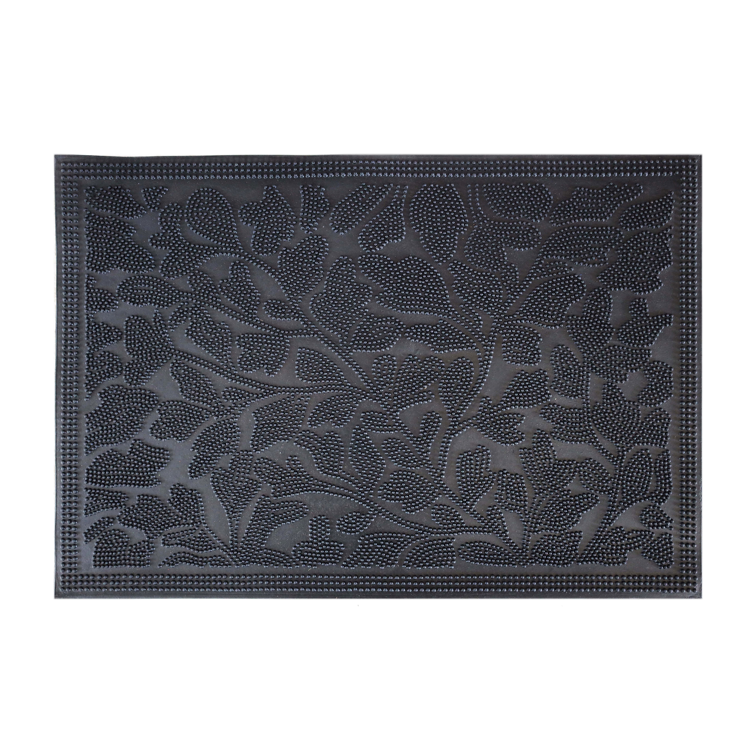 Wycieraczka zewnętrzna Vadim 60 x 40 cm gumowa czarna Inspire