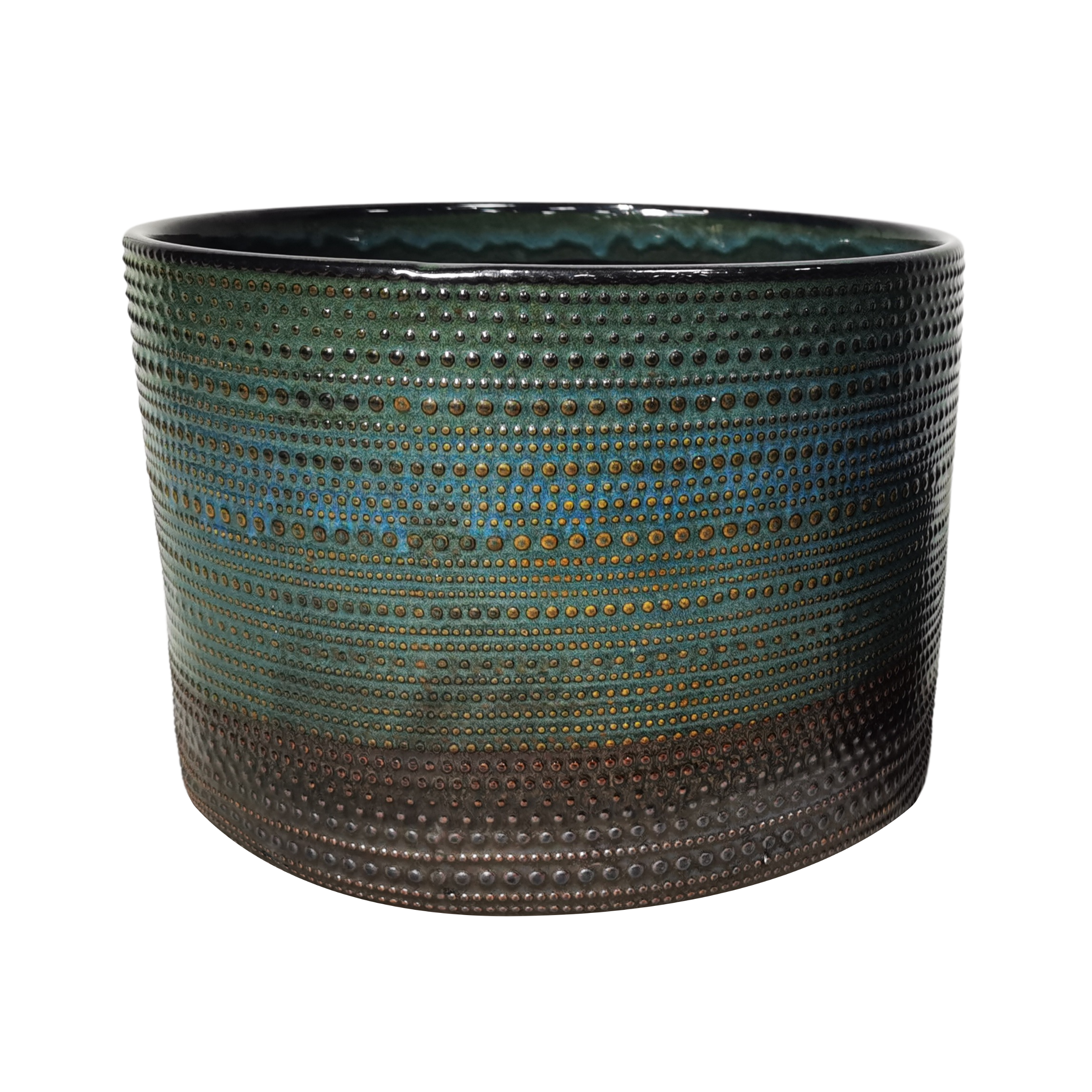 Osłonka doniczki ceramiczna Tresillo 14cm zielona DHG