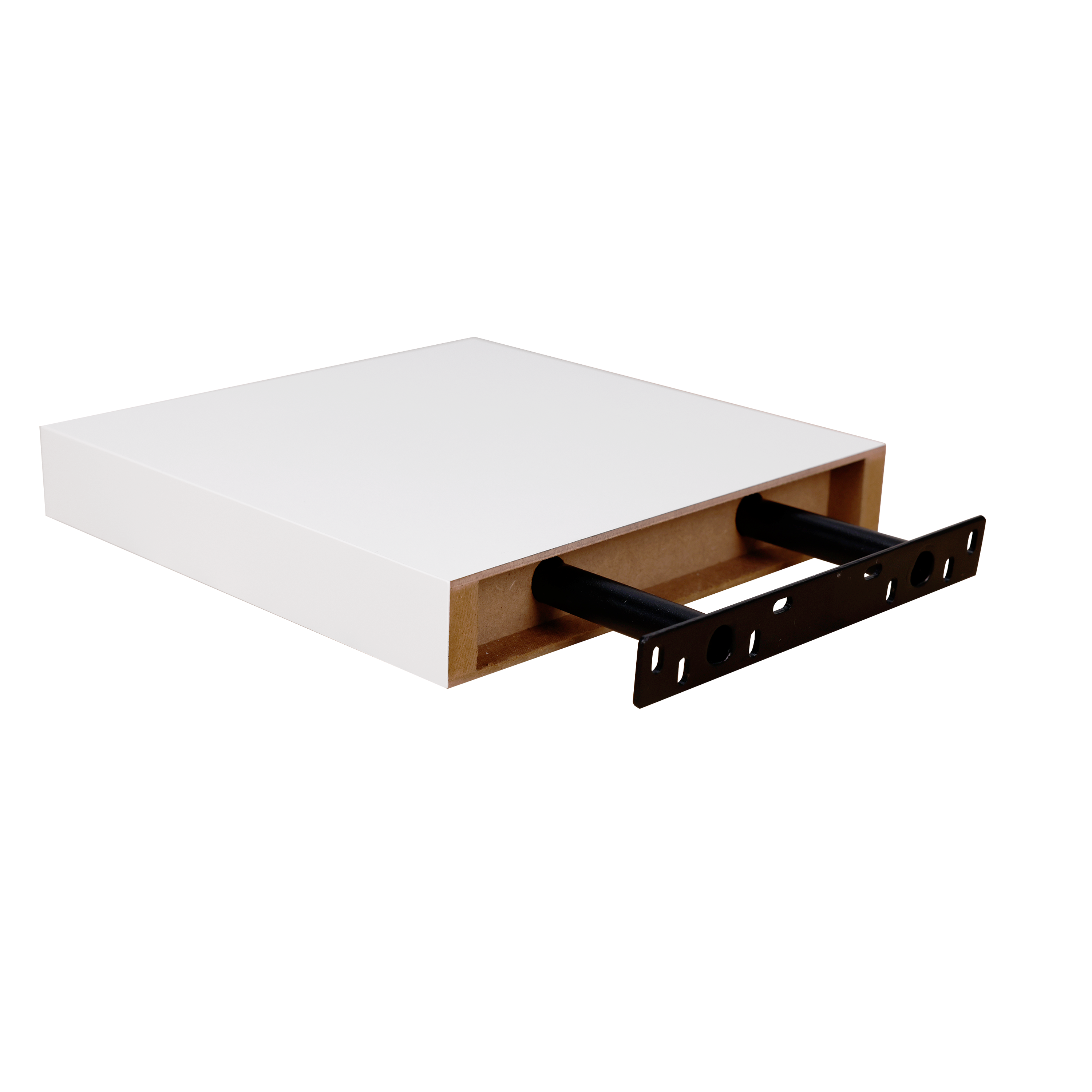 Półka ścienna samowisząca kwadratowa 3.8x23.5x23.5 cm biała Spaceo
