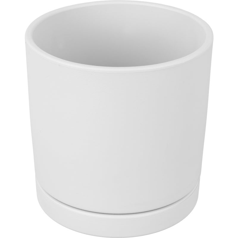 Doniczka ceramiczna z podstawką Vienna śr.15cm biała Ceramik