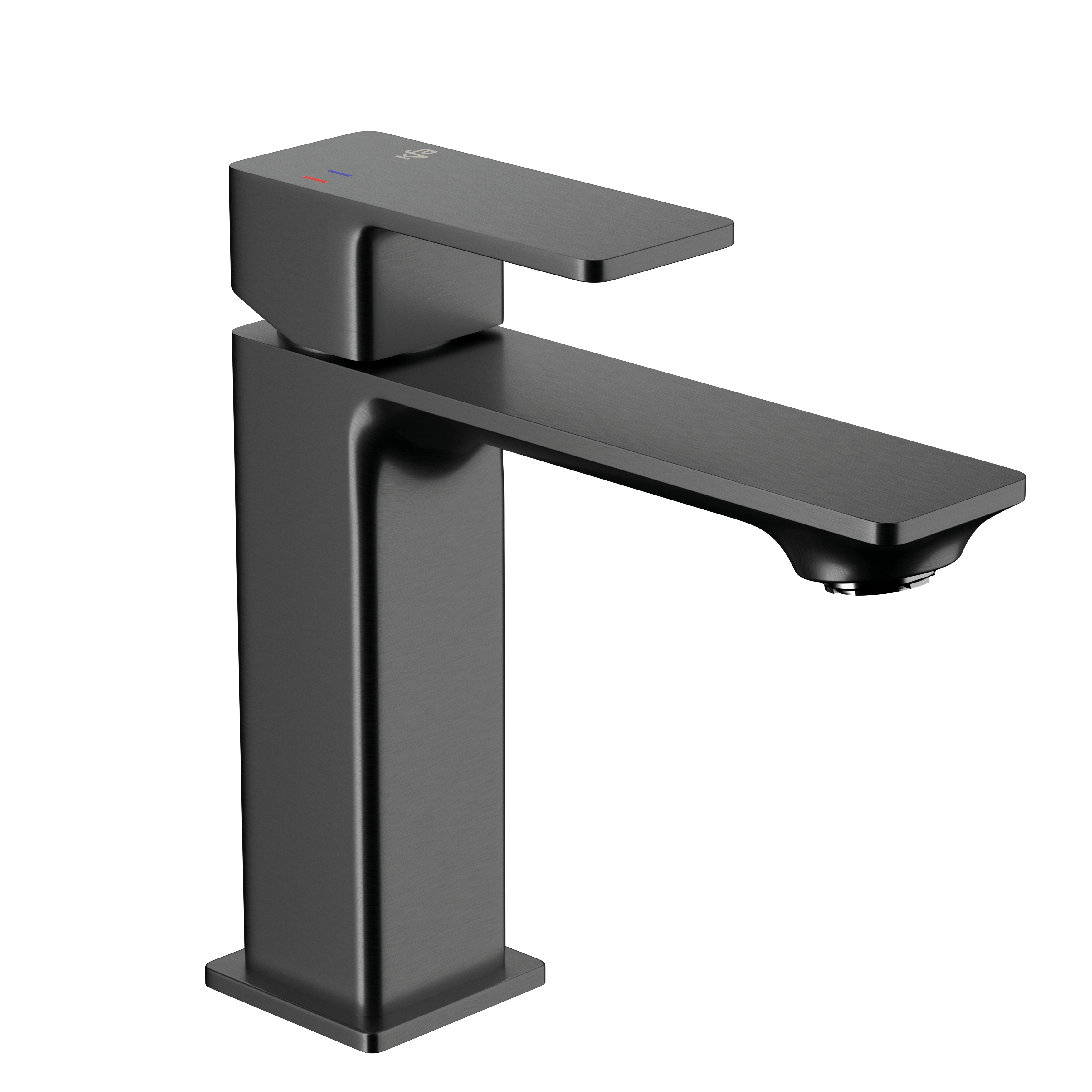 Bateria umywalkowa gun metal 16.3 cm z korkiem klik-klak Dust KFA Armatura