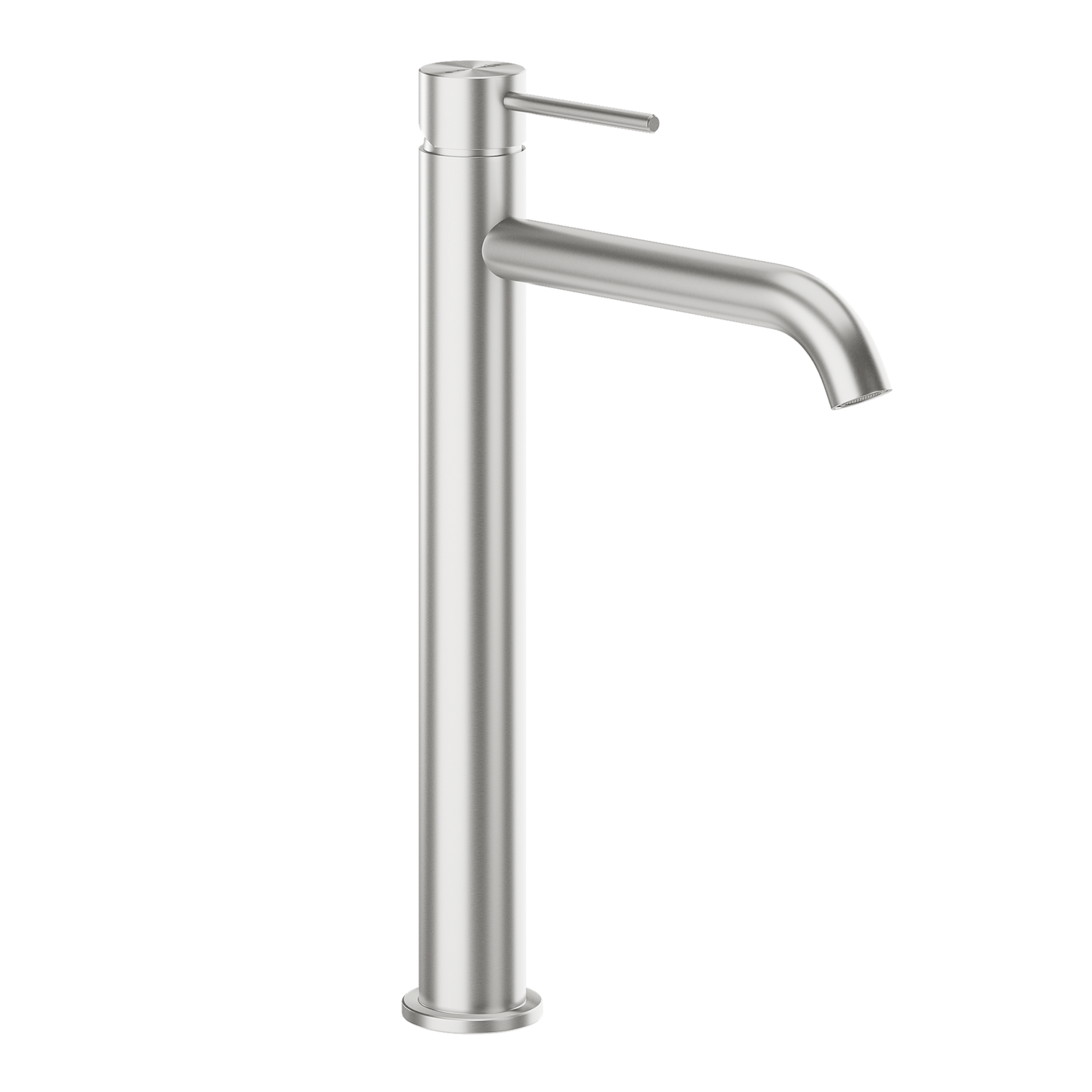 Bateria umywalkowa wysoka srebrna stal nierdzewna 30.9 cm z korkiem klik-klak Flint KFA Armatura