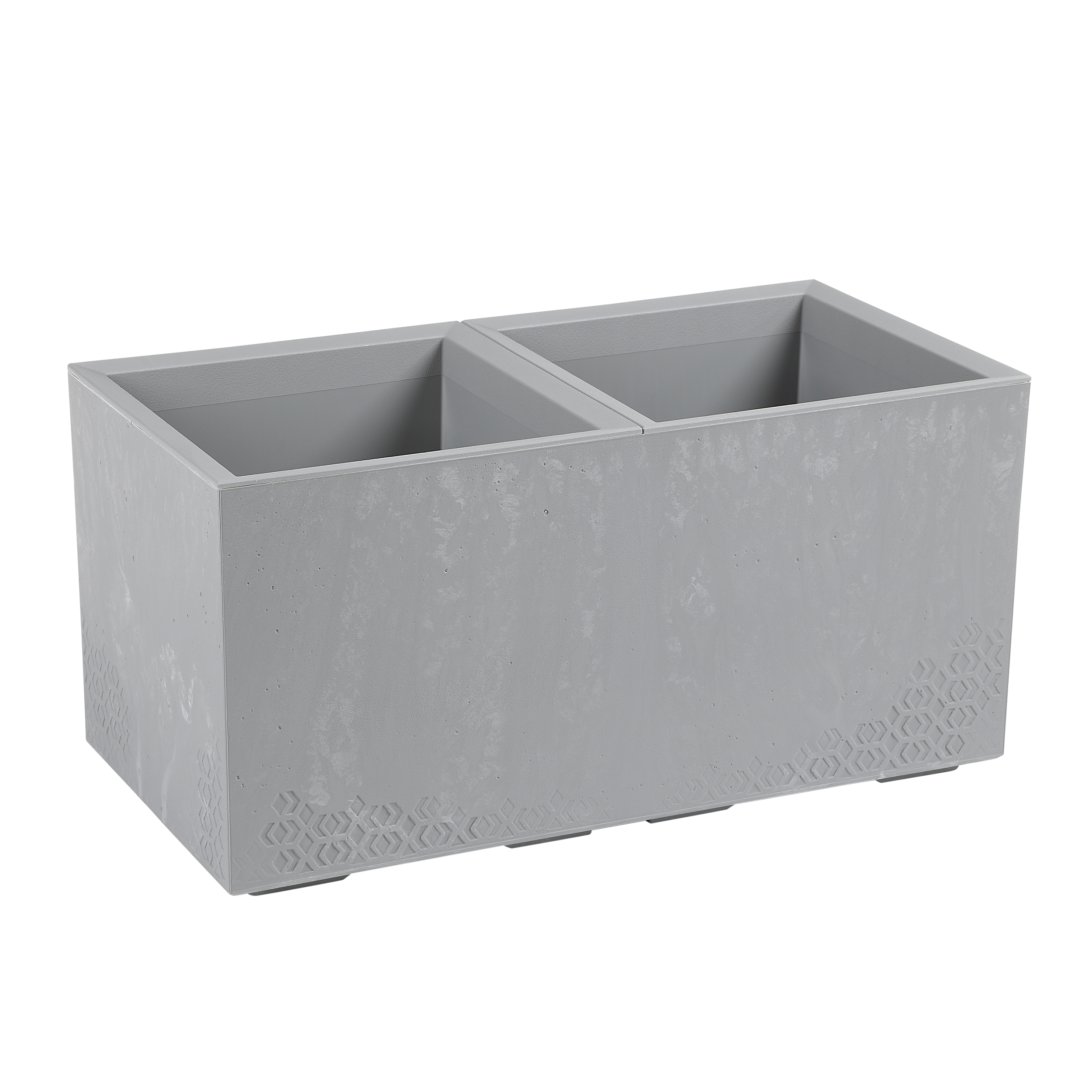 Donica plastikowa Karo 78x39 cm szara imitacja betonu Lamela