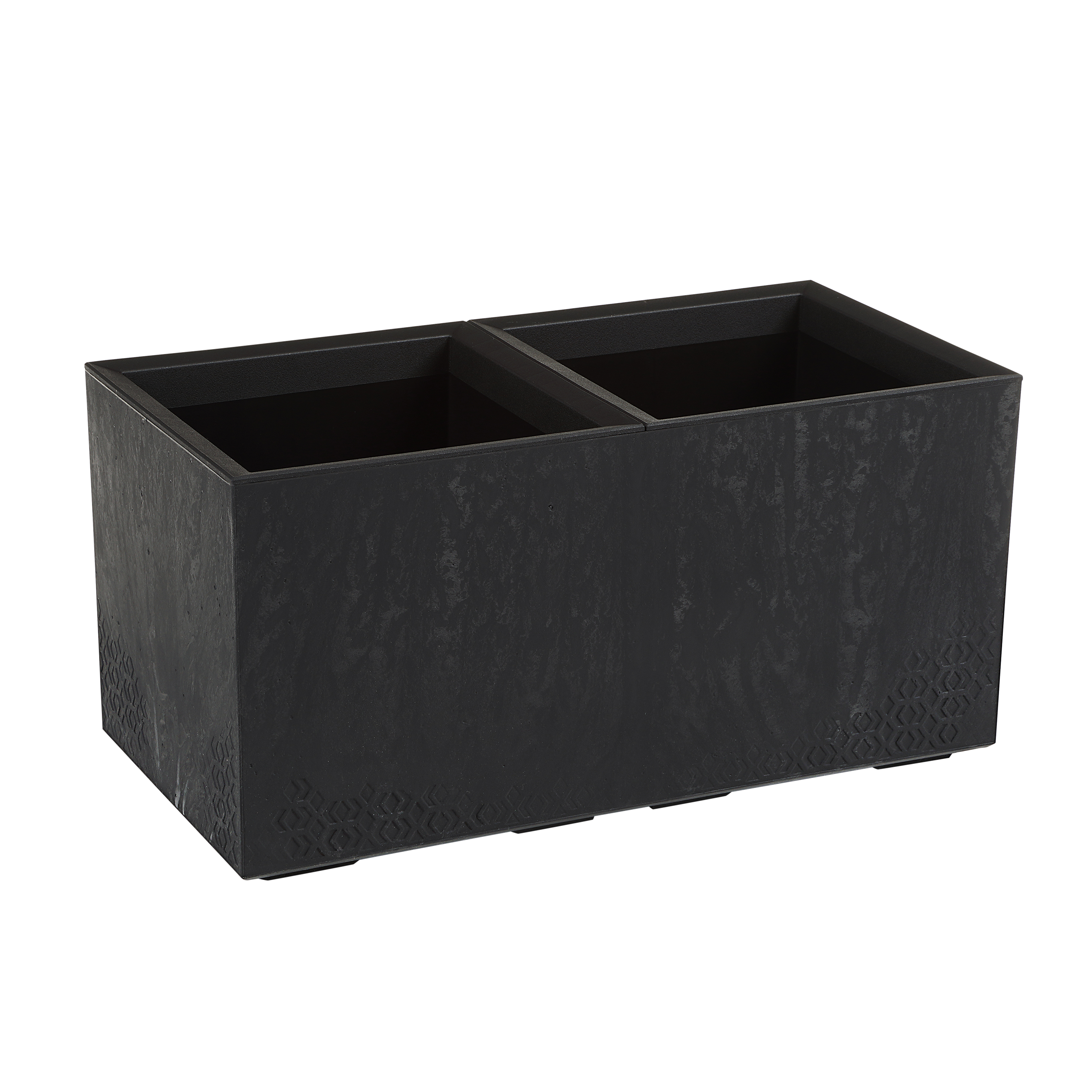 Donica plastikowa Karo Eco 78x39 cm czarna Lamela