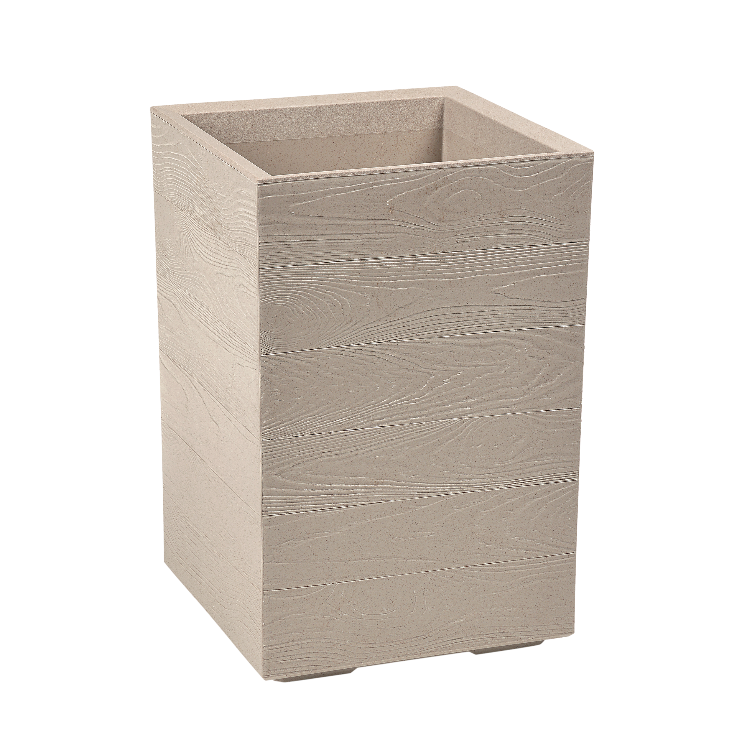 Donica plastikowa Karo Eco 39.8x39.8 cm beżowa Lamela