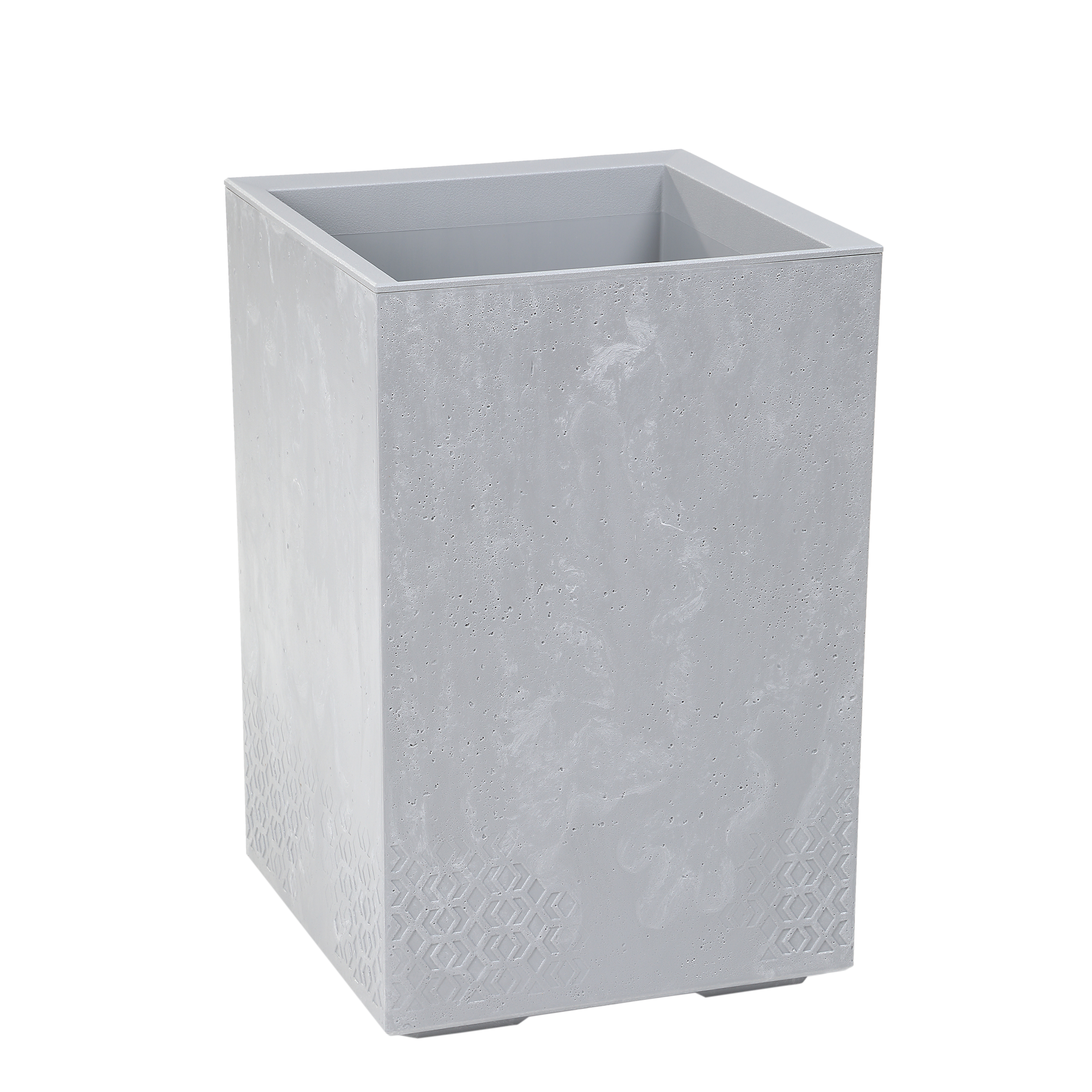 Donica plastikowa Karo Eco 39.8x39.8 cm szara Lamela