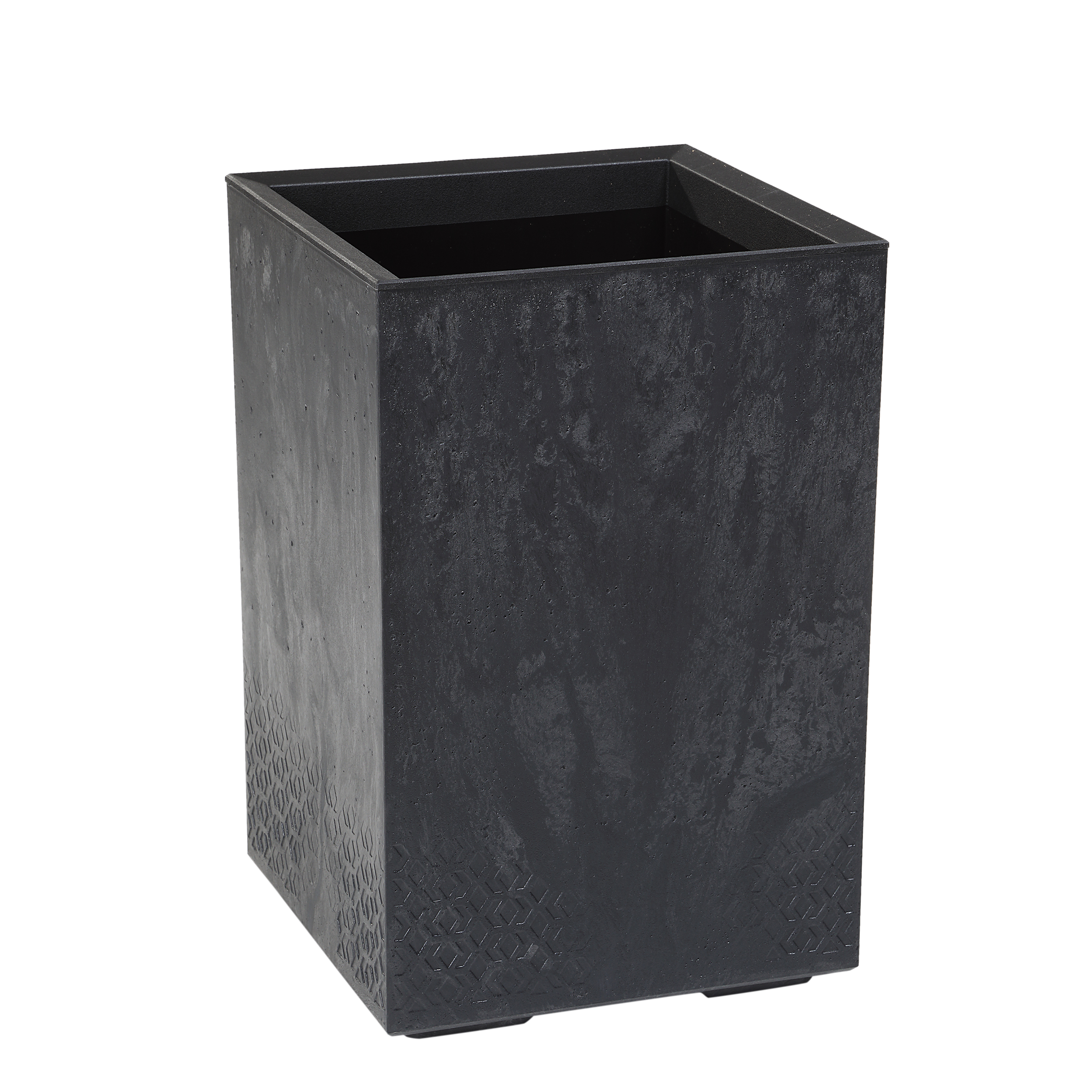 Donica plastikowa Karo Eco 39.8x39.8 cm czarna Lamela