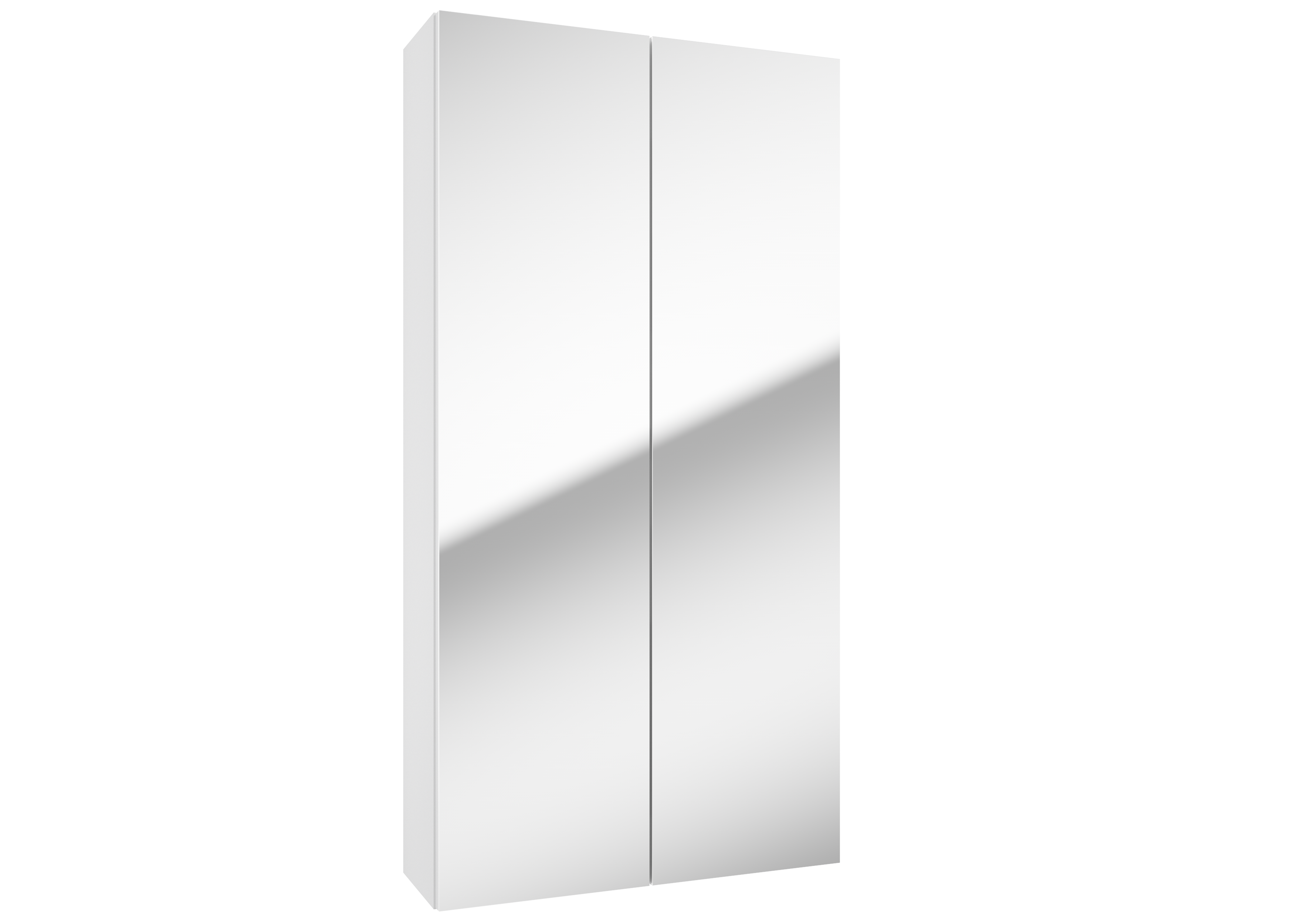 Szafka łazienkowa wisząca z lustrem 60x20x120 cm Duo biała połysk Defra