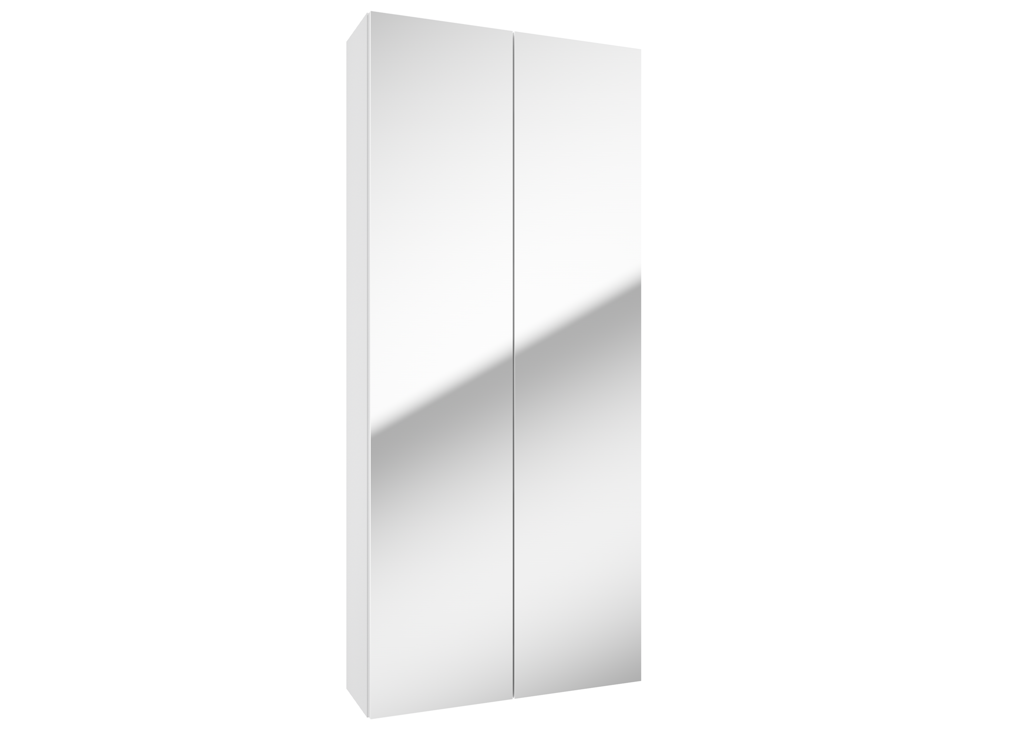 Szafka łazienkowa wisząca z lustrem 50x20x120 cm Duo biała połysk Defra