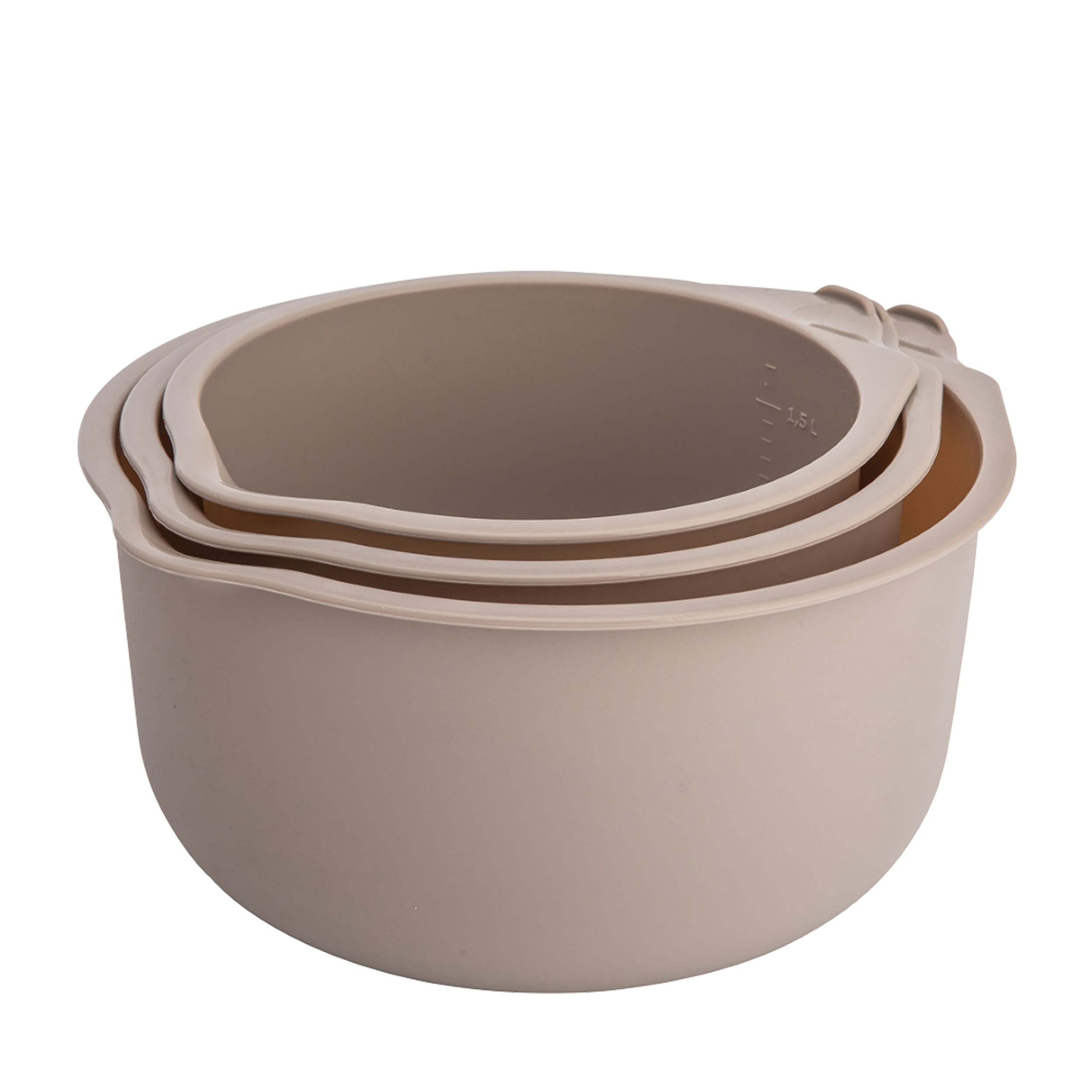 Zestaw 3 misek 1.5 l 2 l 3 l taupe