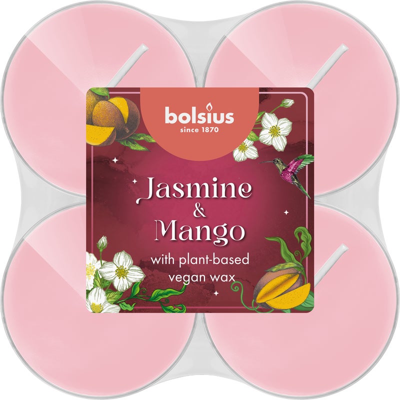 Świeca zapachowa podgrzewacz Maxi Lighty Floran Fusion Jaśmin & Mango Bolsius 8 godzin 8 sztuk