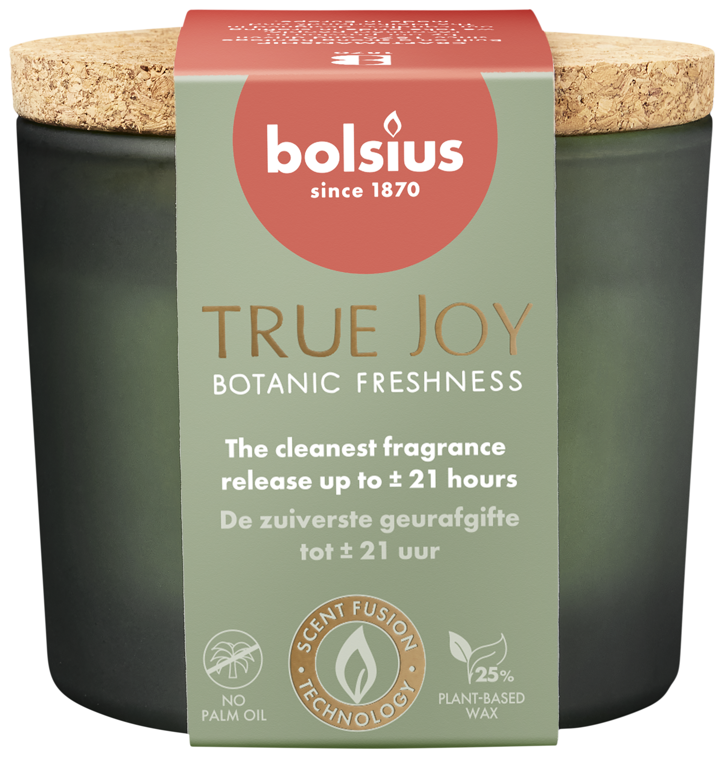 Świeca zapachowa Bolsius True Joy Botanic Freshness 21 godzin