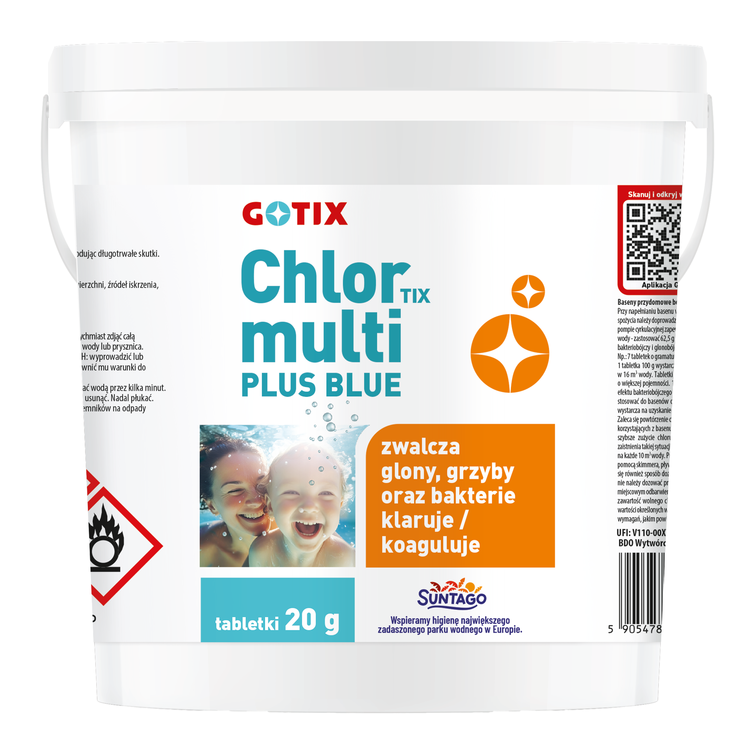 Tabletki multifunkcyjne do basenu 20g 3kg niebieskie ChlorTix Multi Plus Gotix