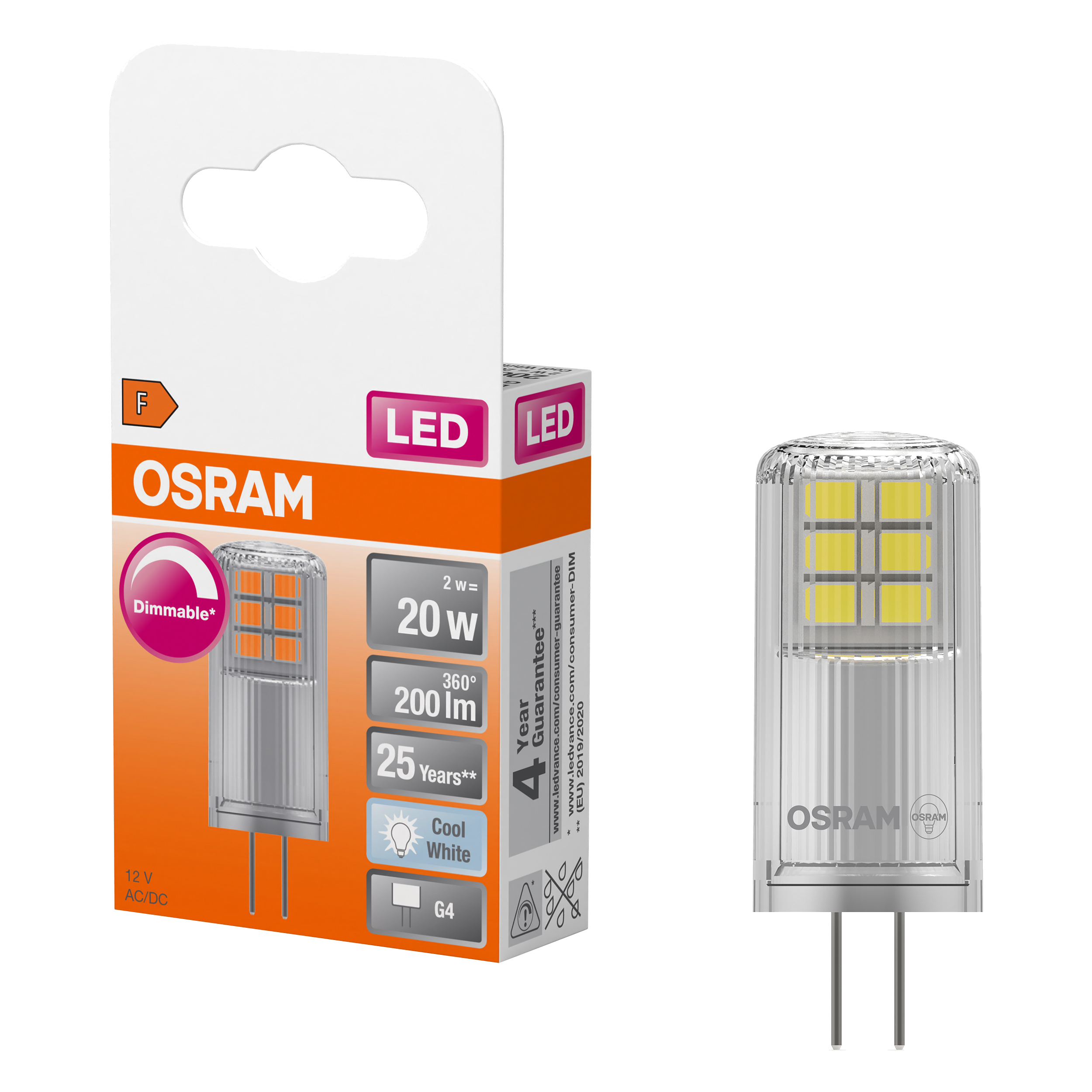 Żarówka LED G4 2 W 200 lm Neutralna biel Osram