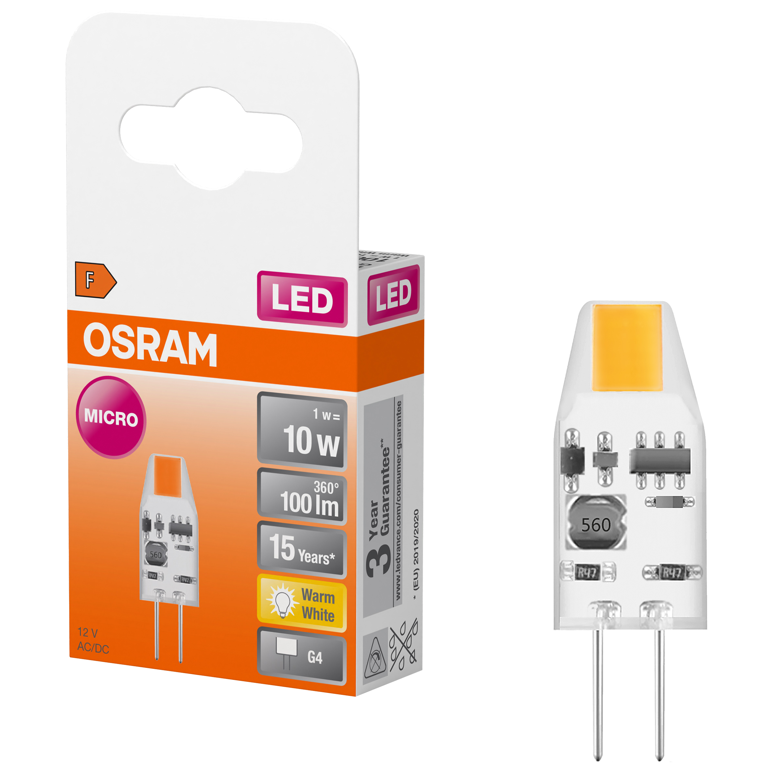 Żarówka LED G4 1 W 100 lm Ciepła biel Osram