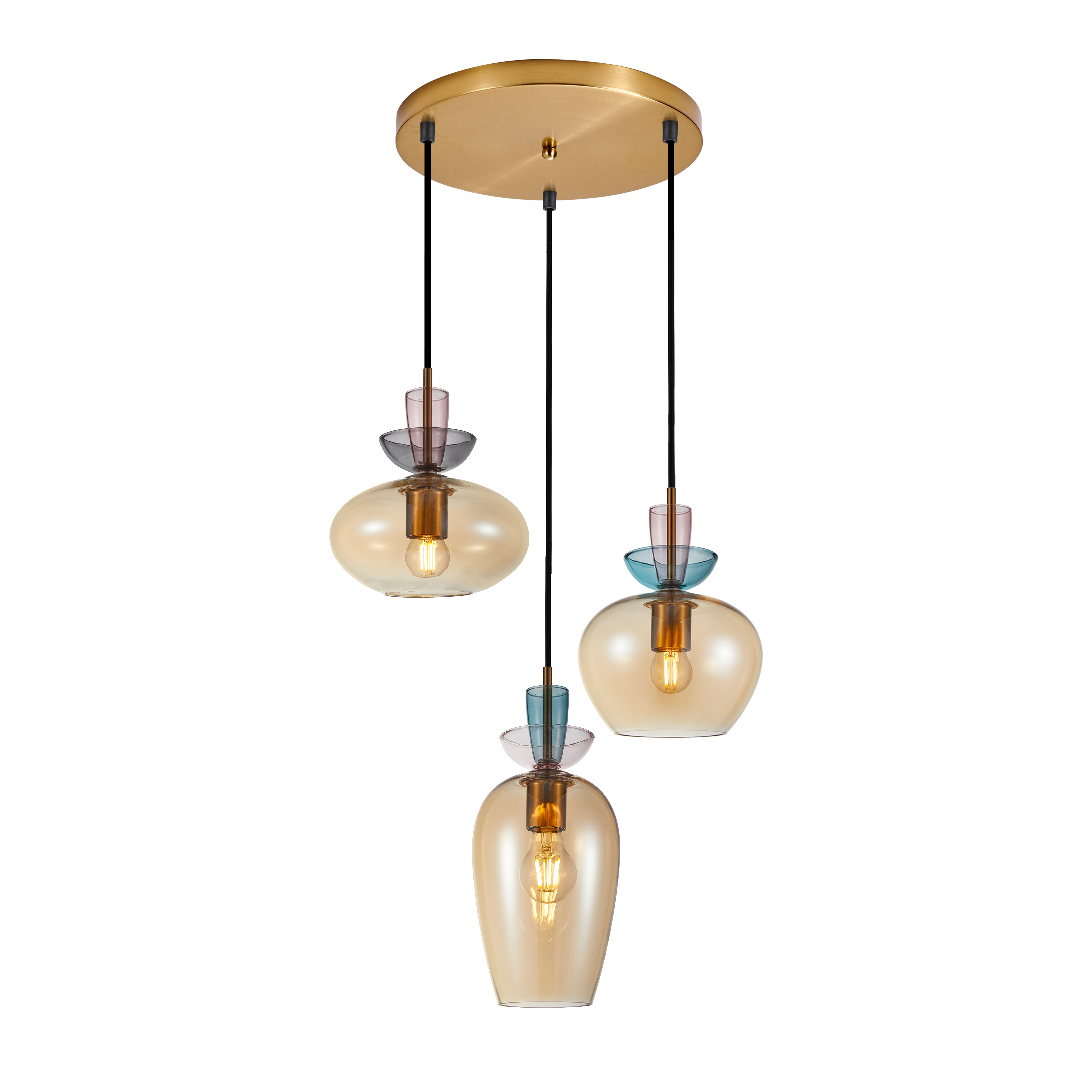 Lampa wisząca Fanda bursztyn 3 x E27 Italux