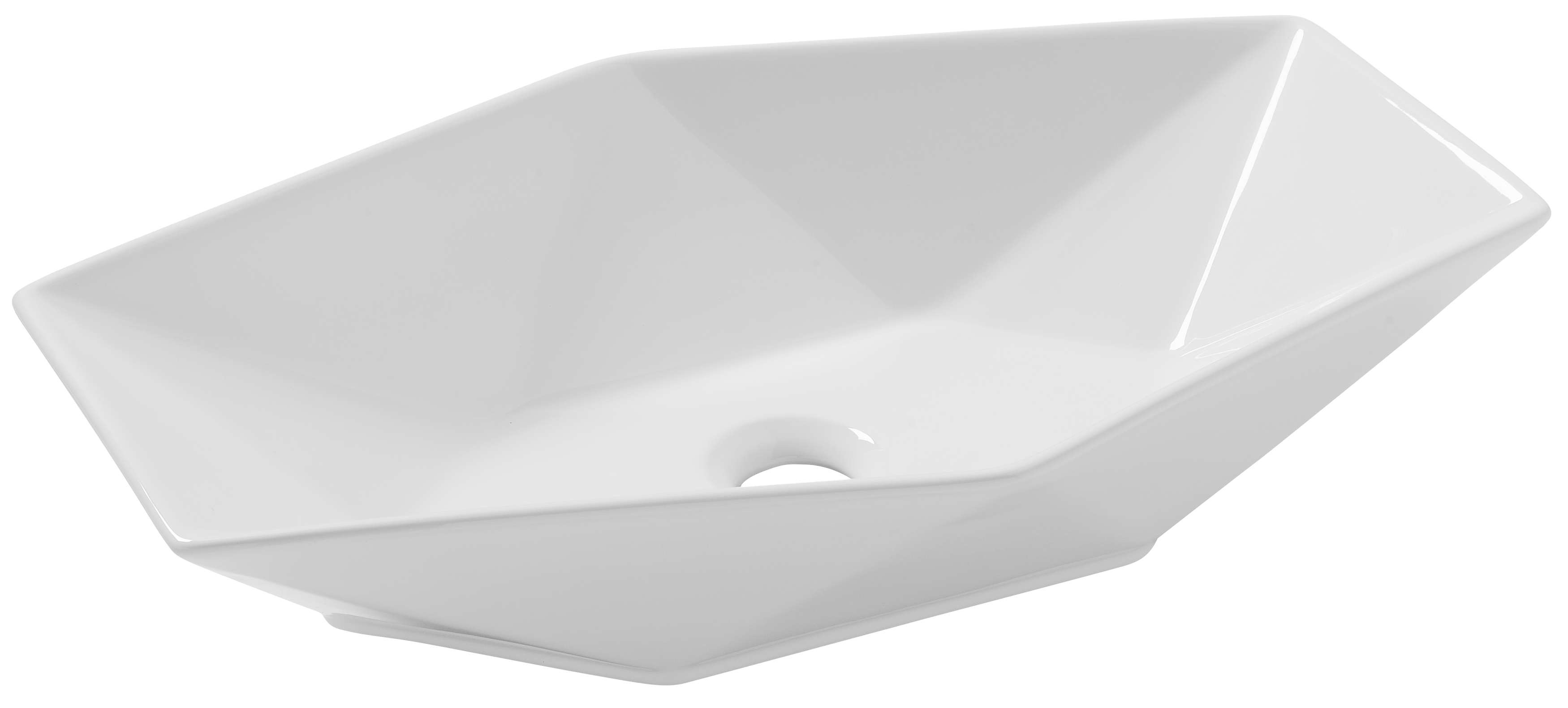 Umywalka ceramiczna nablatowa Prisa Glossy White 56x37 cm
