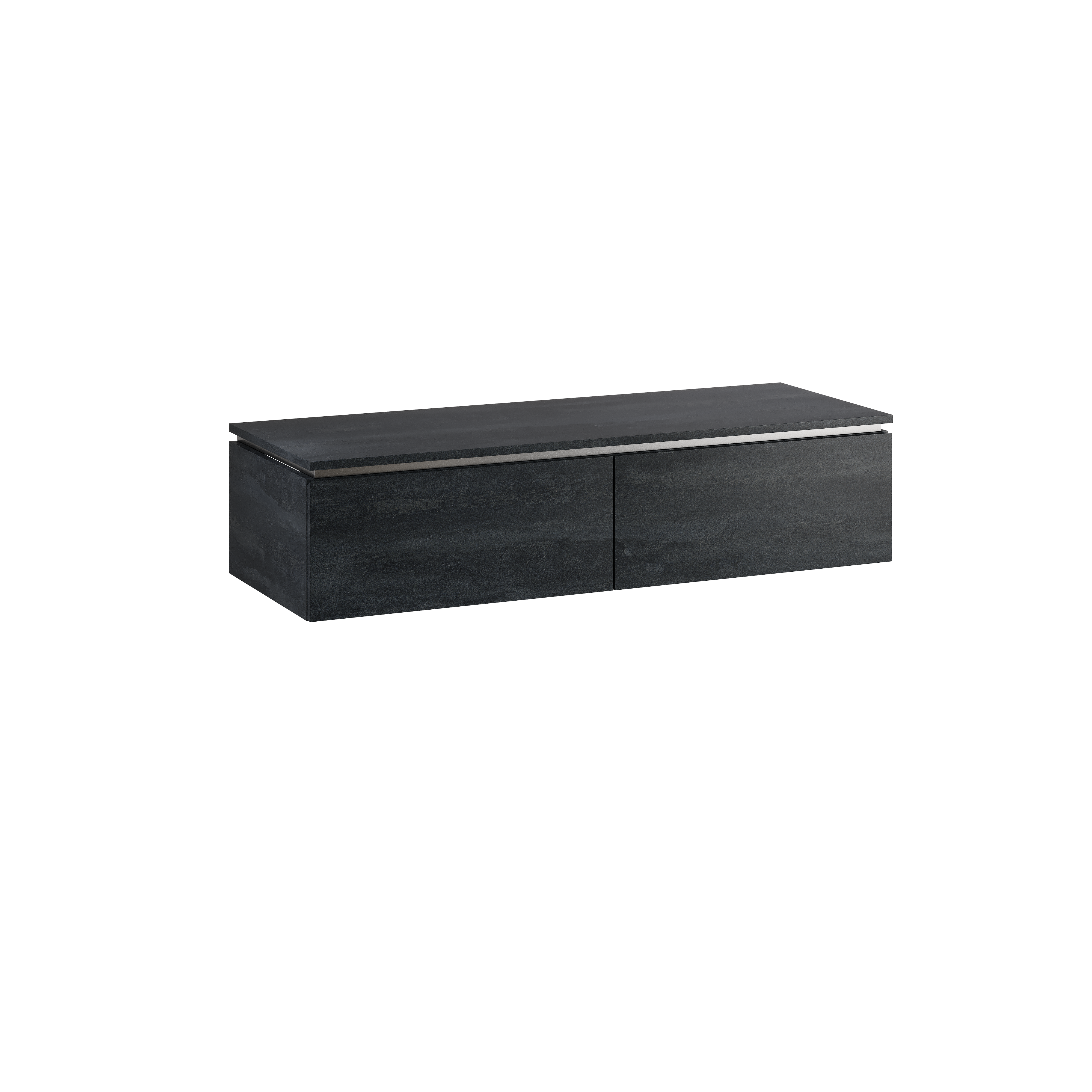 Szafka pod umywalkę wisząca Letto 120x45.1x28.6 cm czarny beton Szynaka-Meble