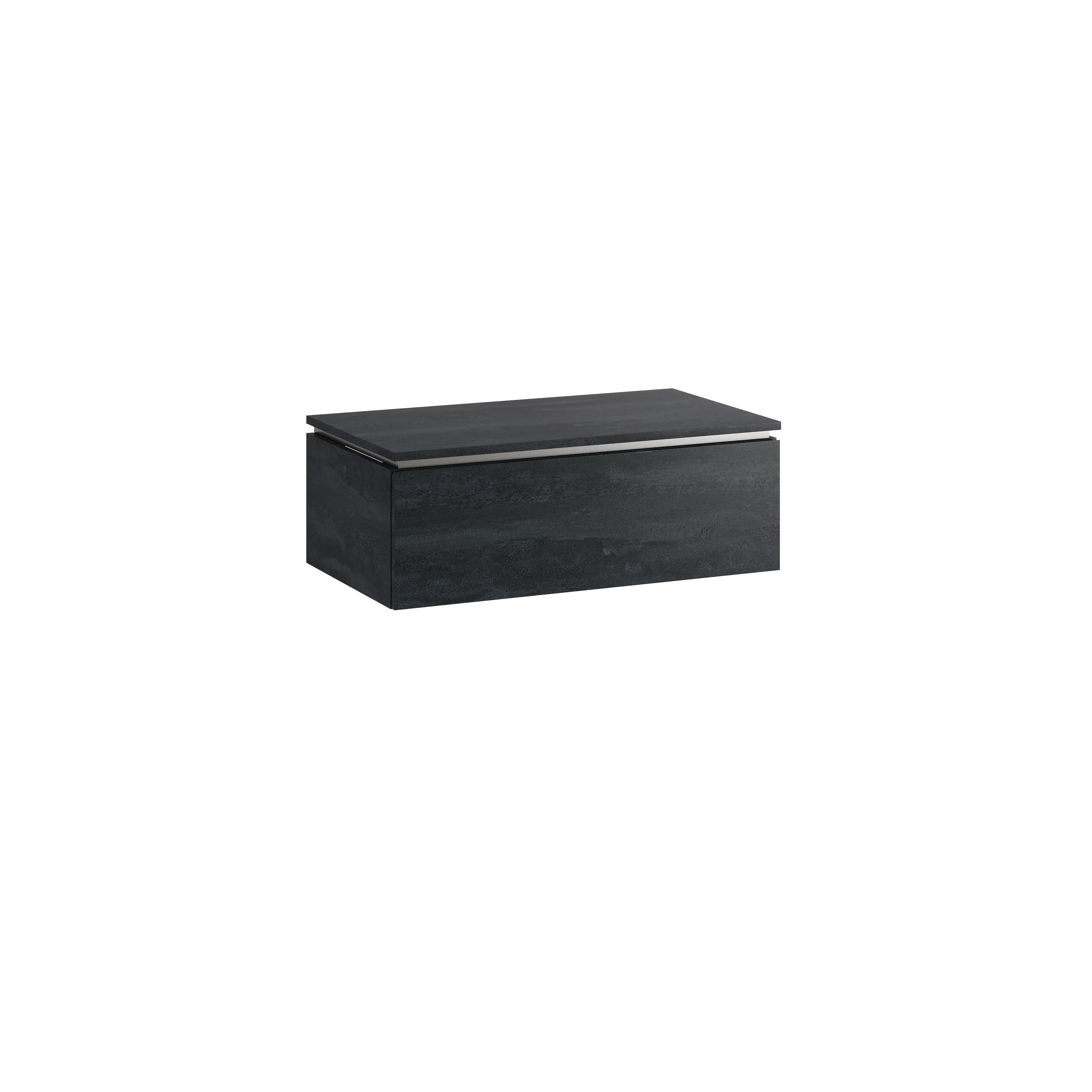 Szafka pod umywalkę wisząca Letto 80x45.1x28.6 cm czarny beton Szynaka-Meble