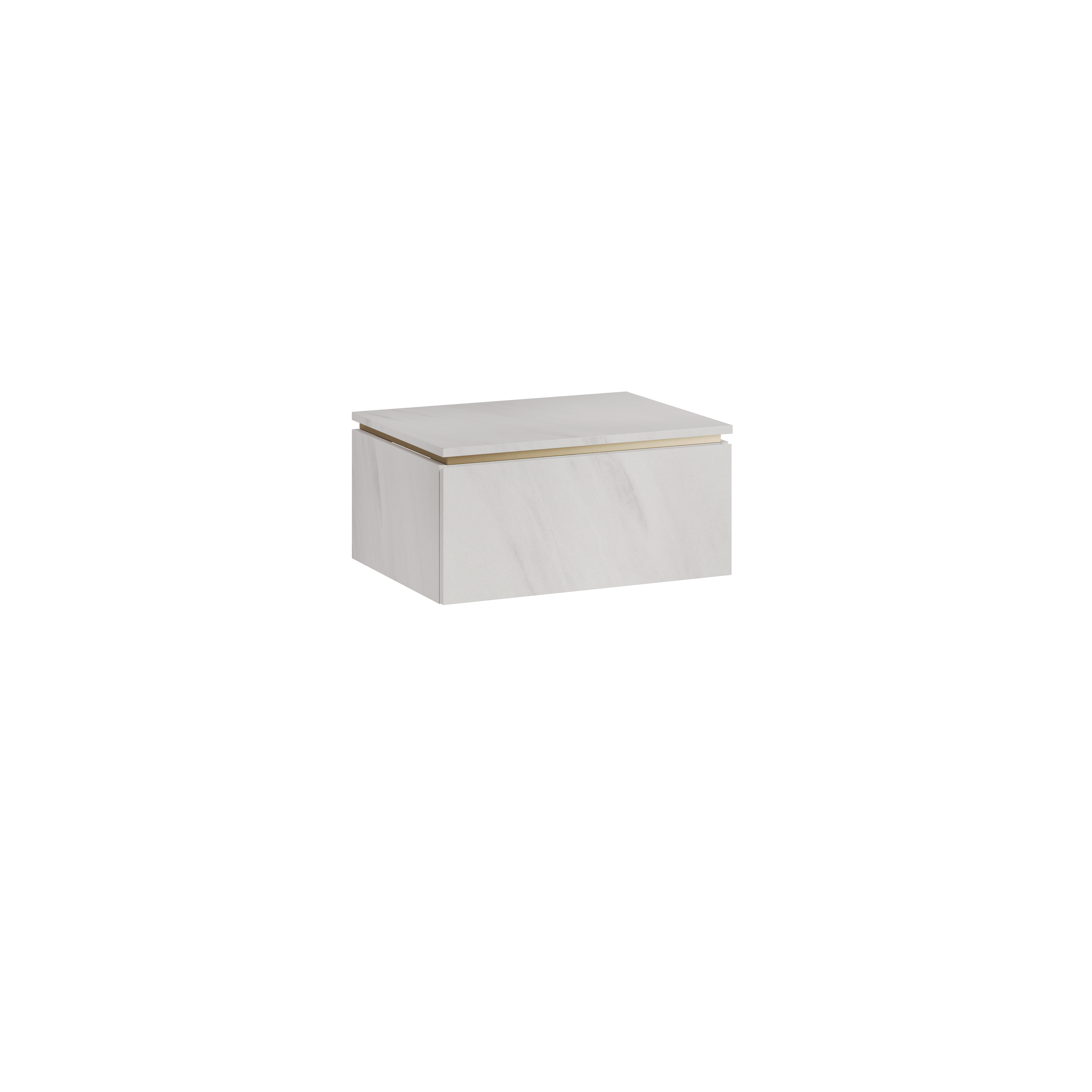 Szafka pod umywalkę wisząca Letto 60x45.1x28.6 cm biały marmur Szynaka-Meble