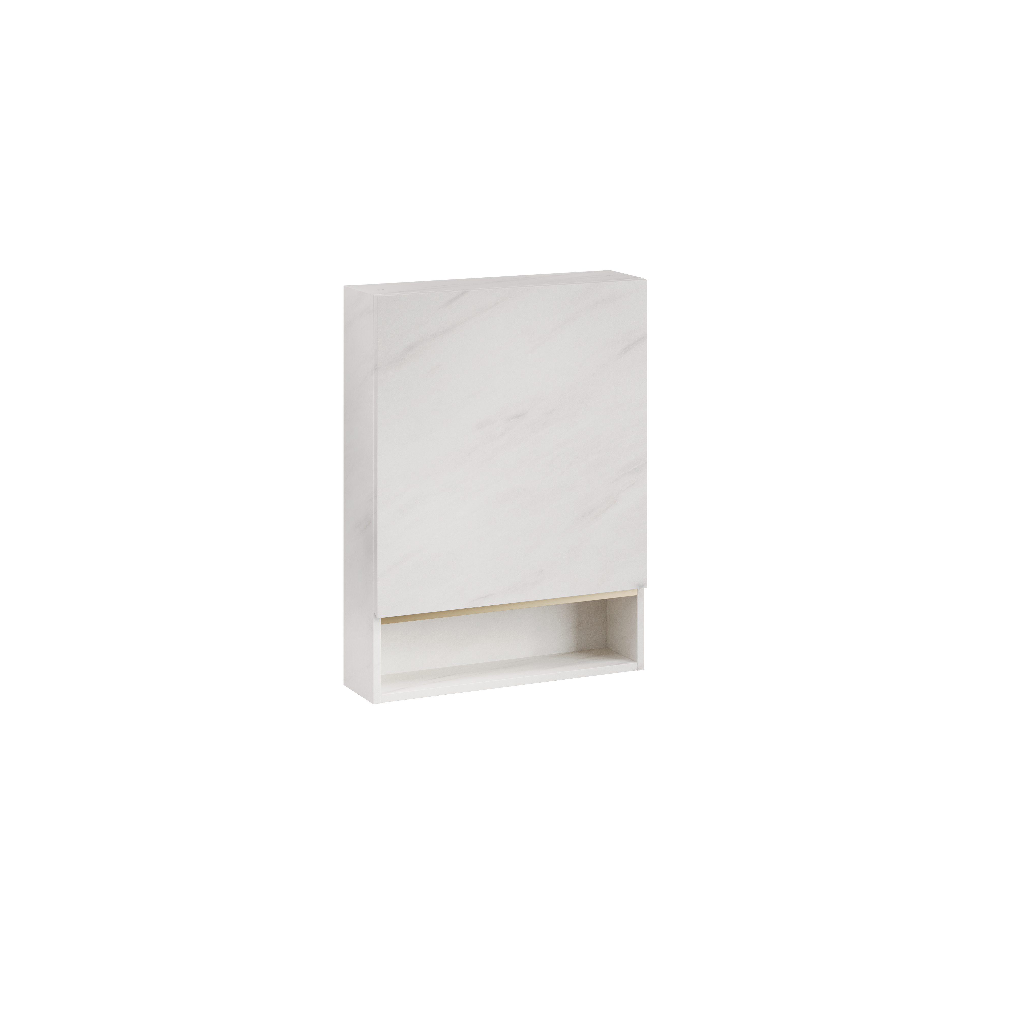 Szafka łazienkowa wisząca Letto 60x17x80 cm biały marmur Szynaka-Meble