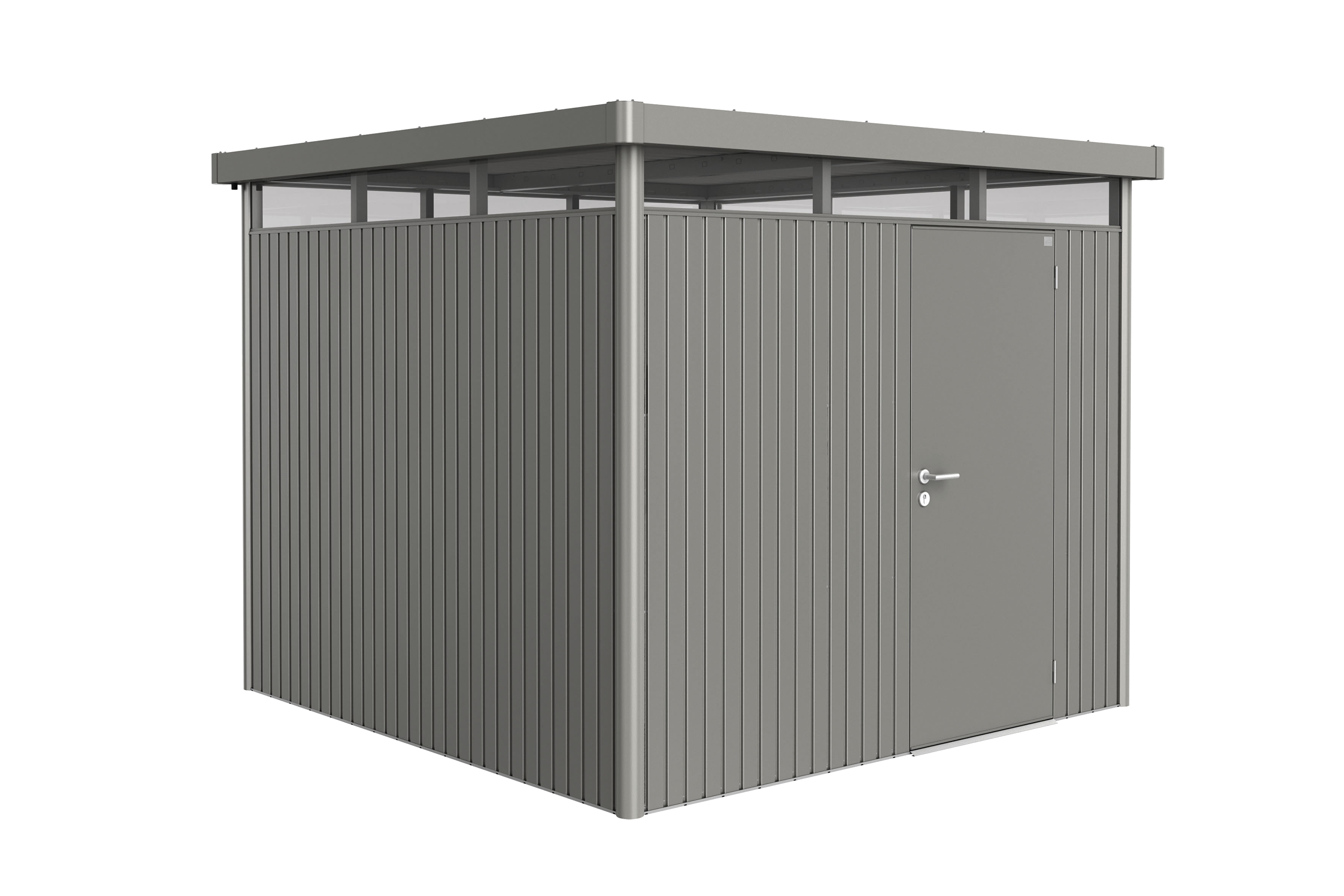 Domek narzędziowy metalowy Highline H4 pojedyncze drzwi 6,35 m2 szary Biohort